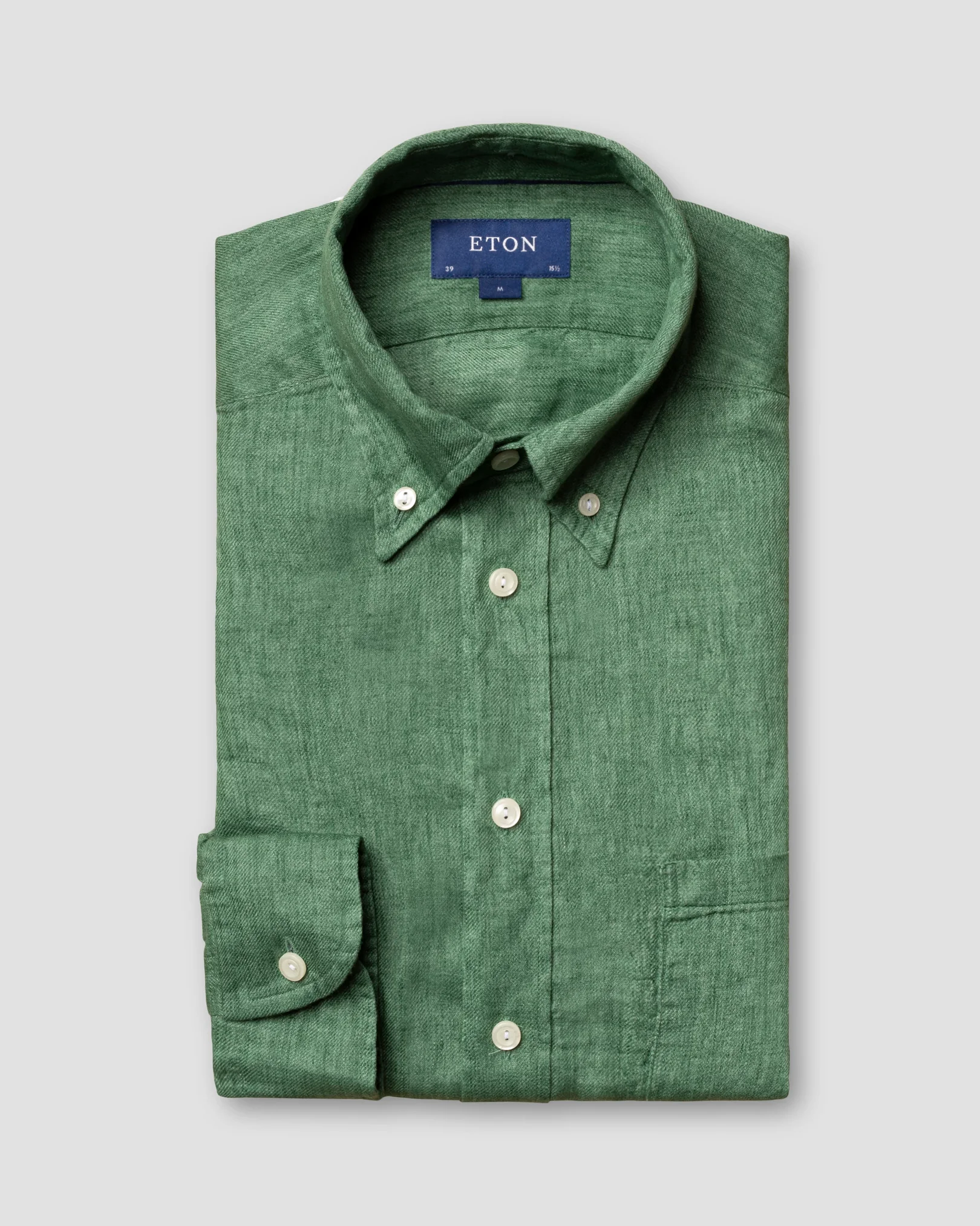 Eton - green luxe linen shirt