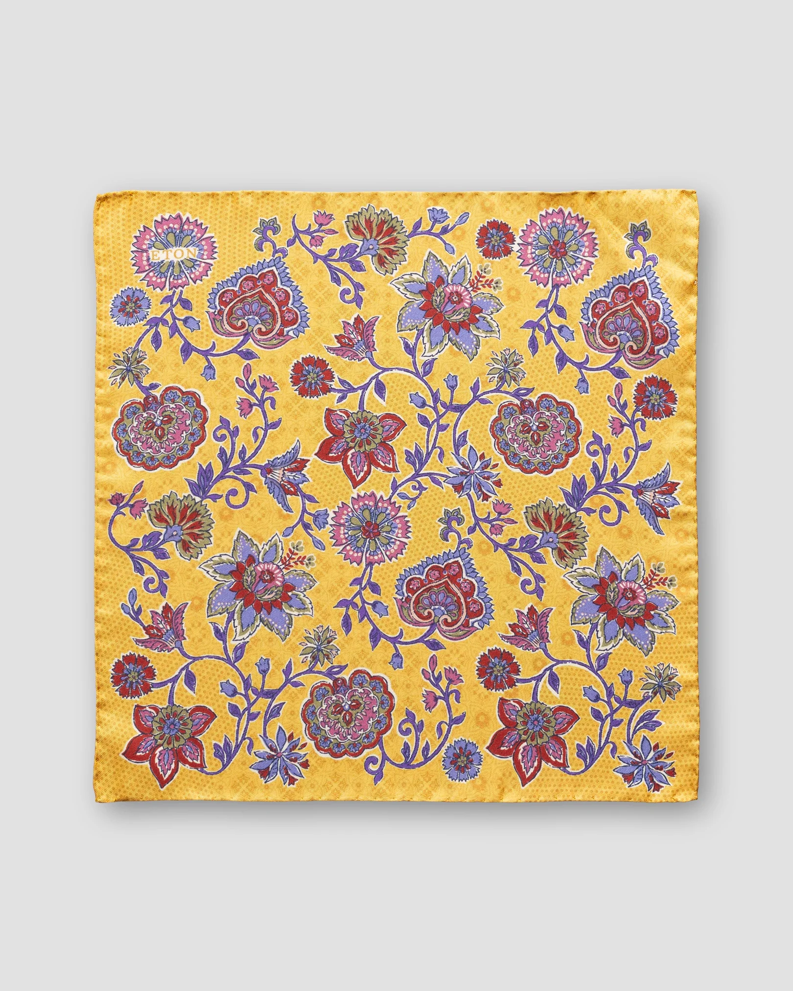 Eton - yellow floral silk pocket square