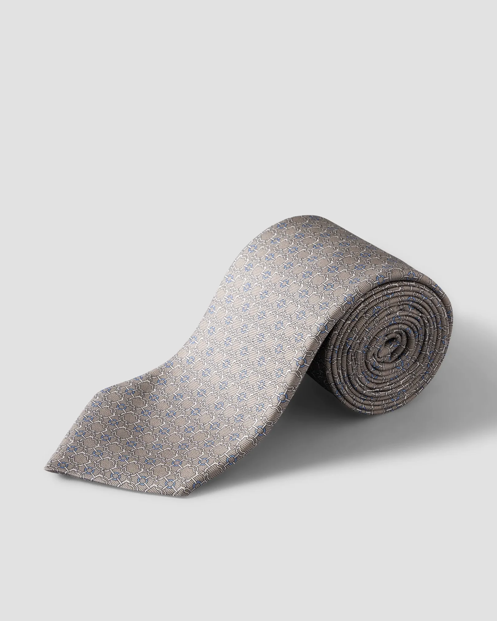 Eton - beige chain print silk tie 258