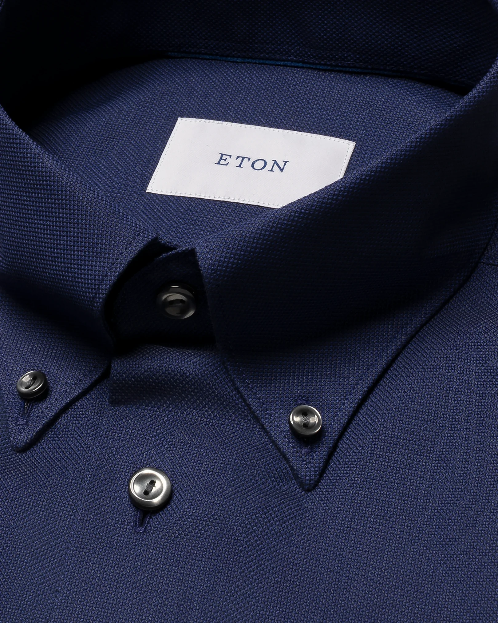 Eton - navy blue solid oxford shirt button down