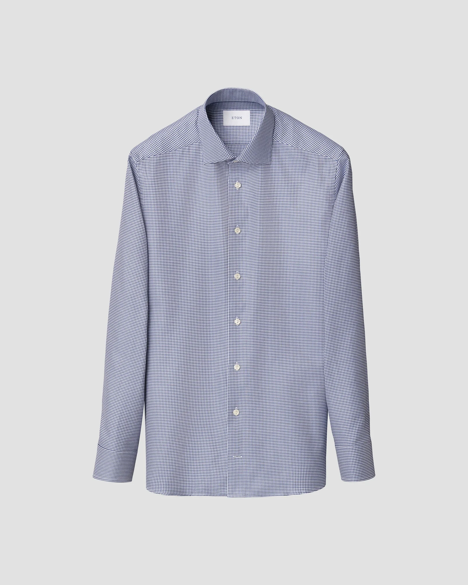 Eton - dark blue houndstooth king twill shirt