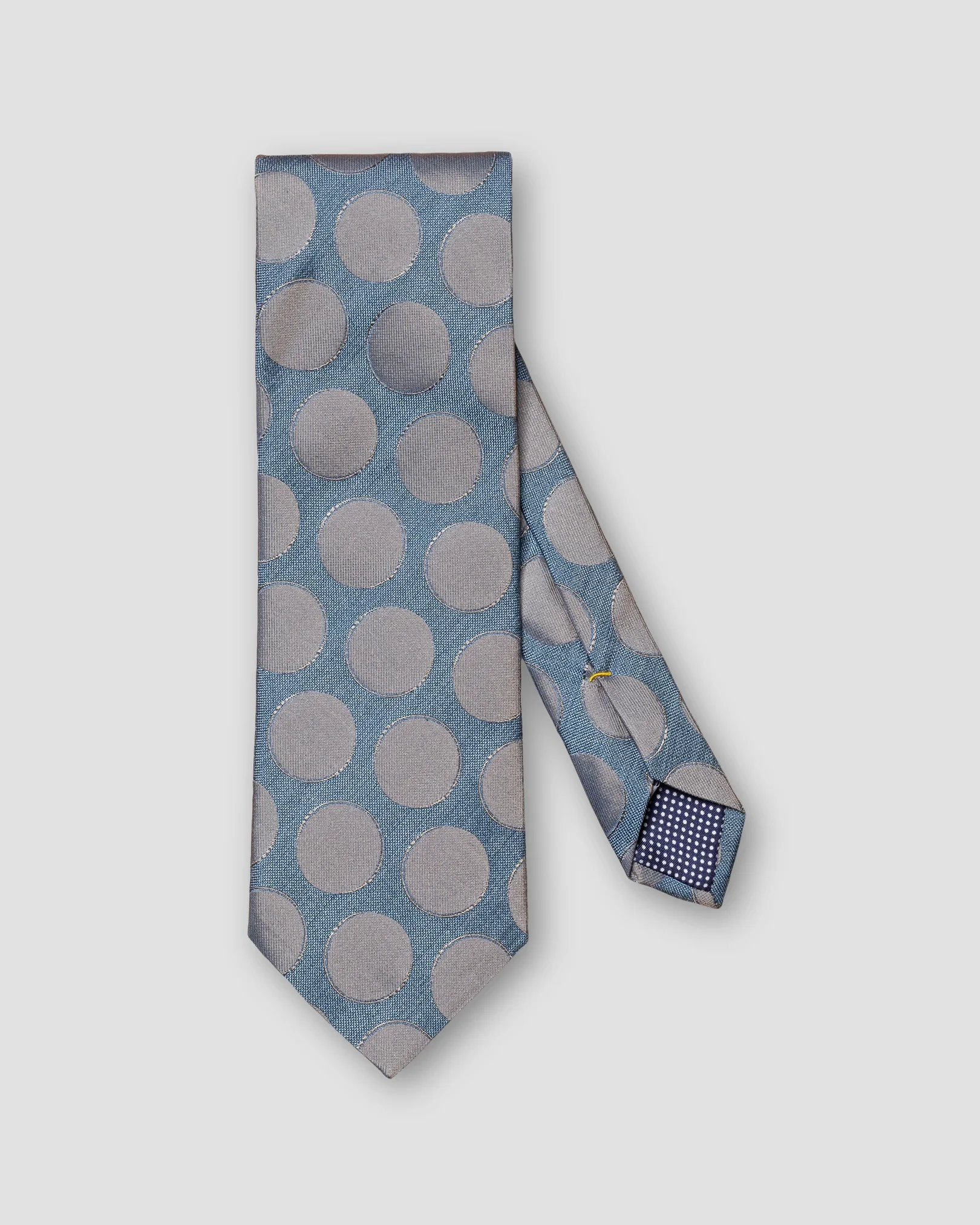 Eton - mid blue polka dots tie