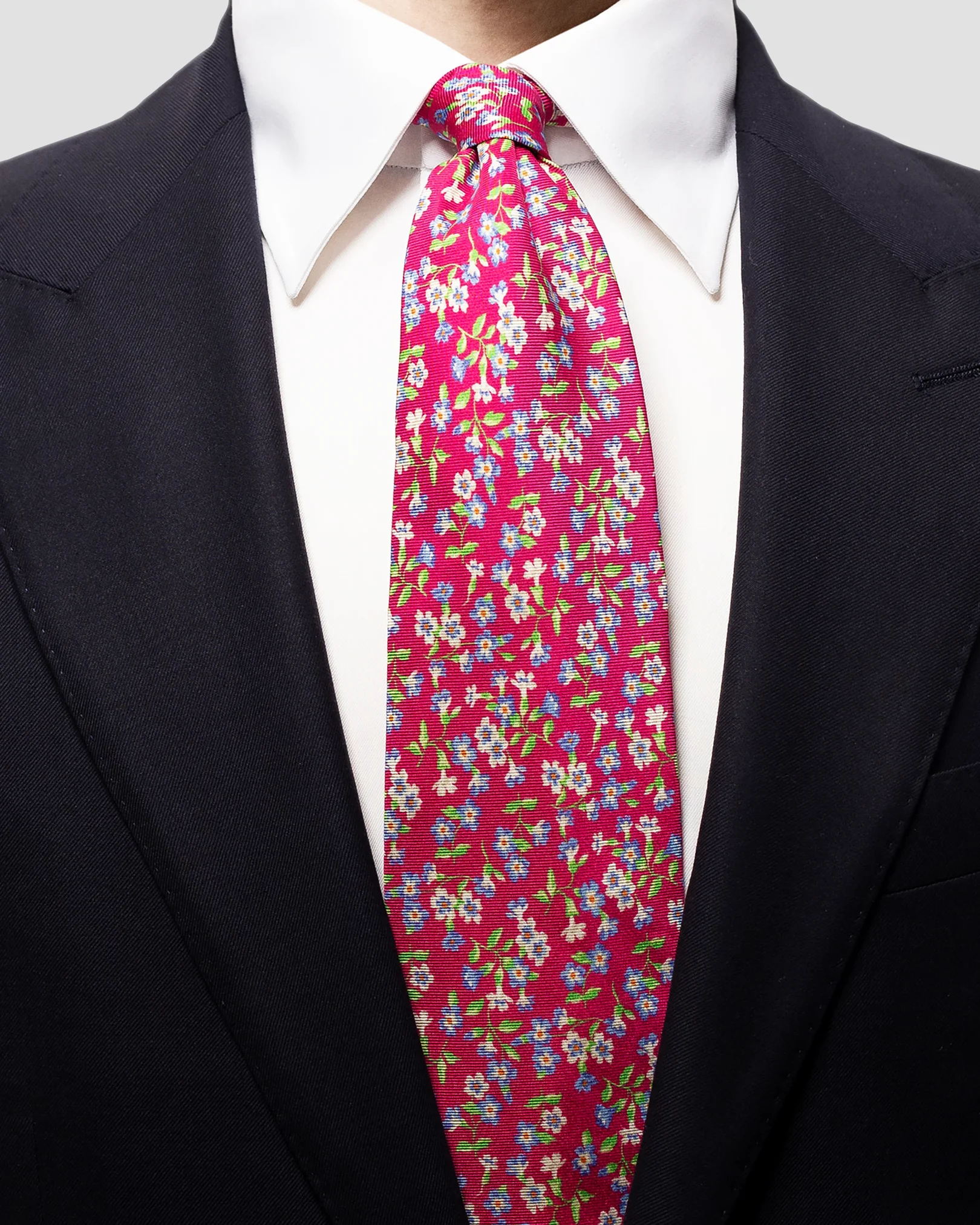 Eton - red flower silk tie