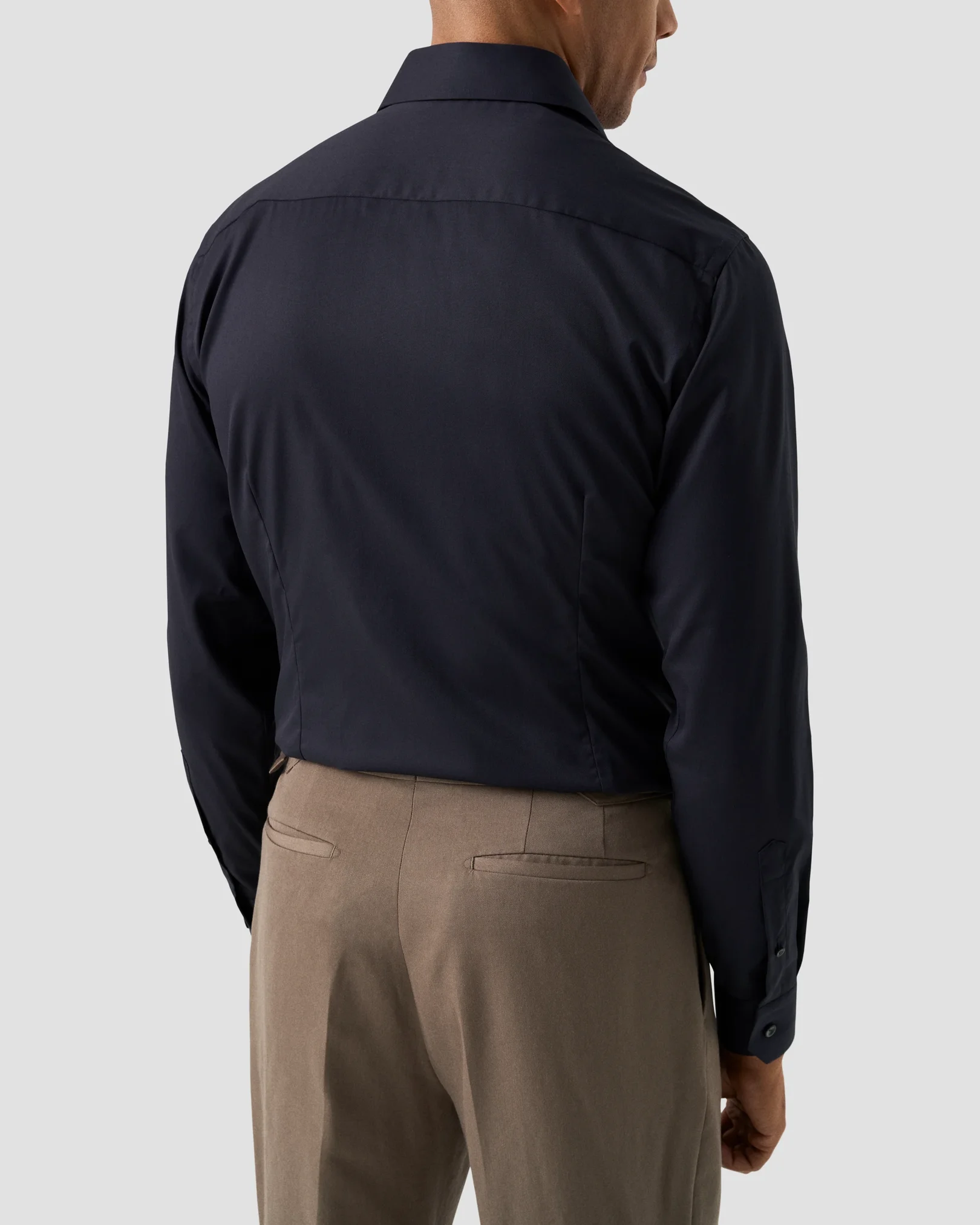 Eton - navy blue solid signature twill shirt