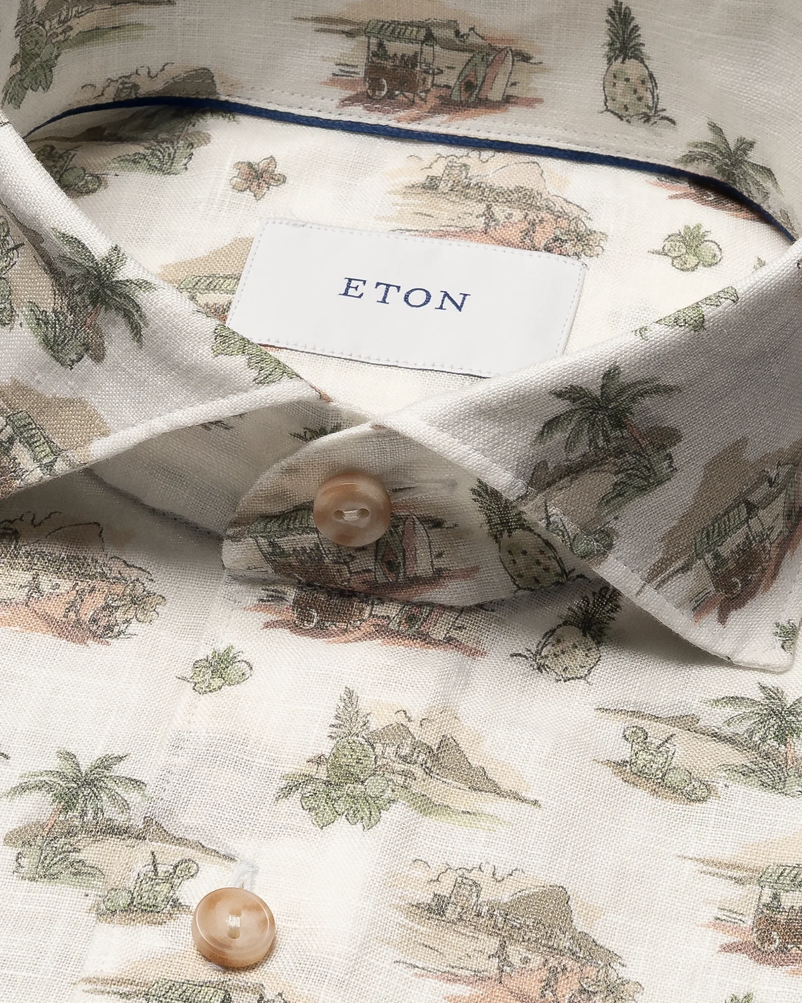 Eton - motif linen shirt