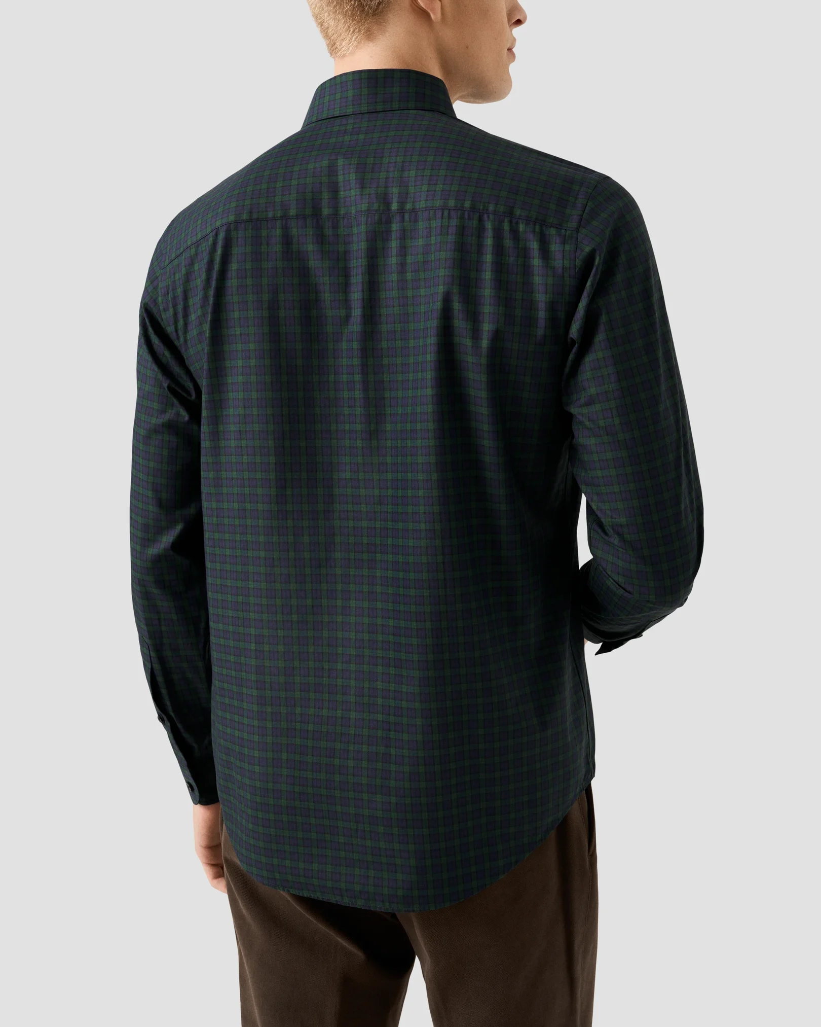 Eton - nvy tartan plaid check shirt