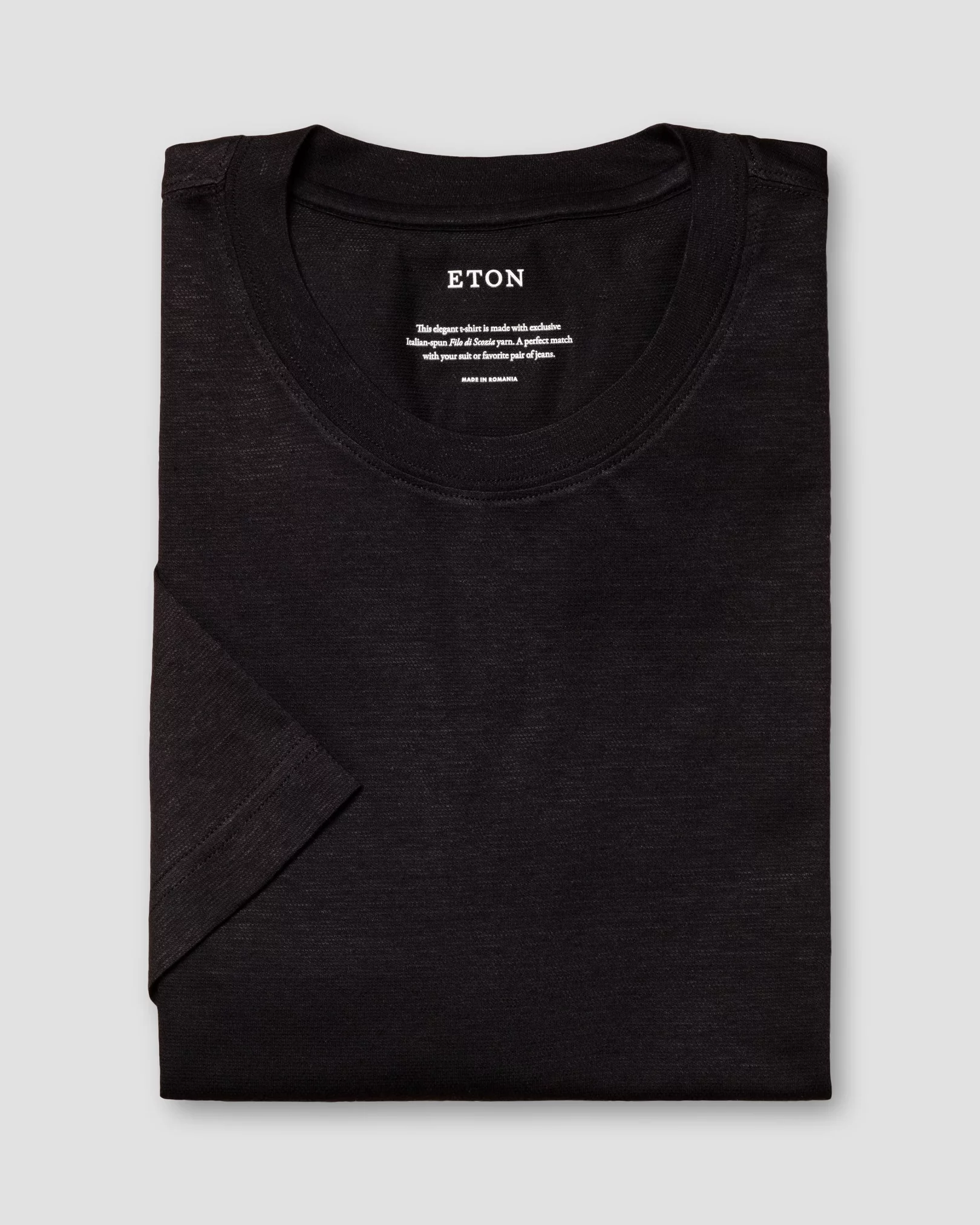 Eton - black pique t shirt short sleeve boxfit t shirt