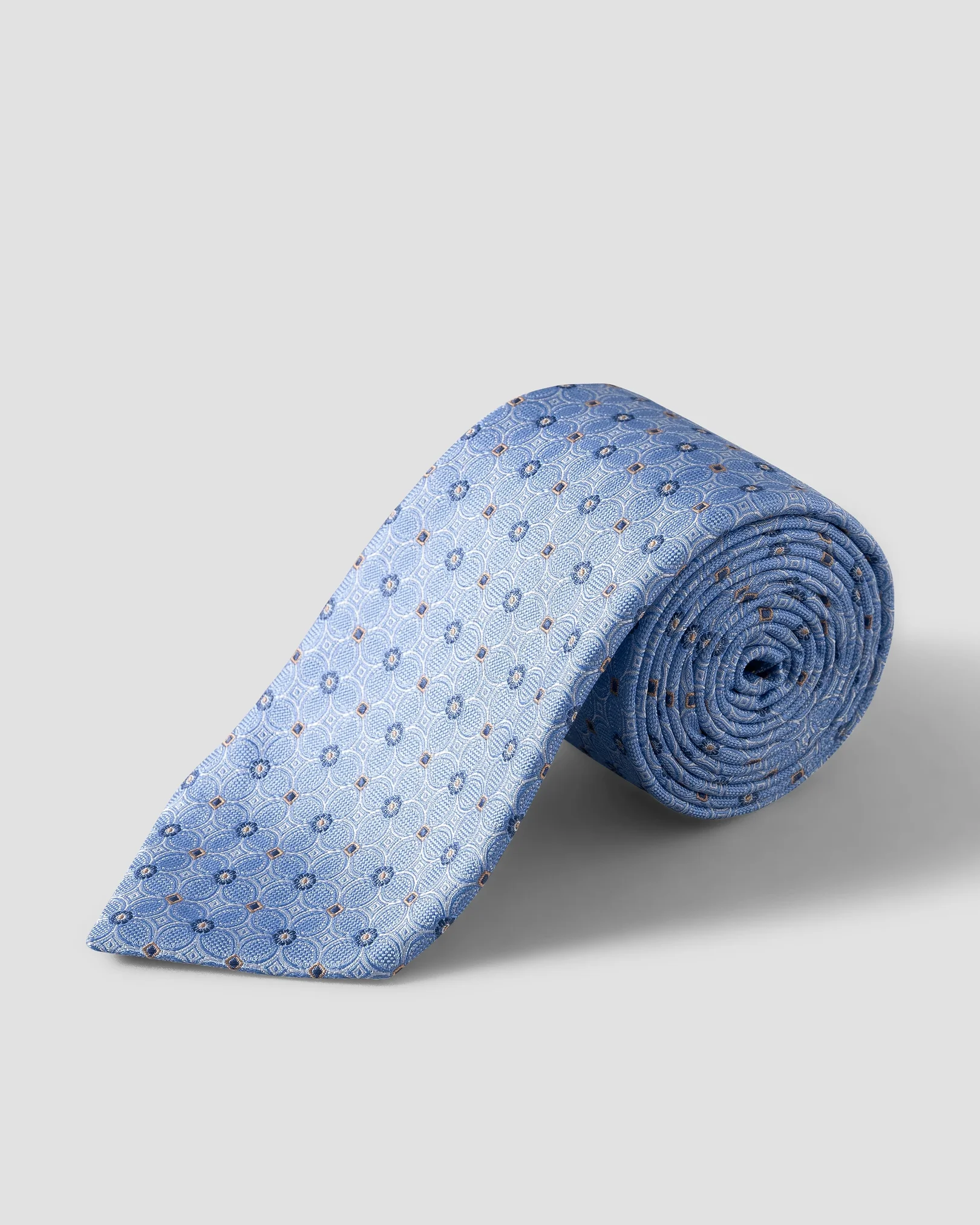 Eton - light blue floral woven silk 258