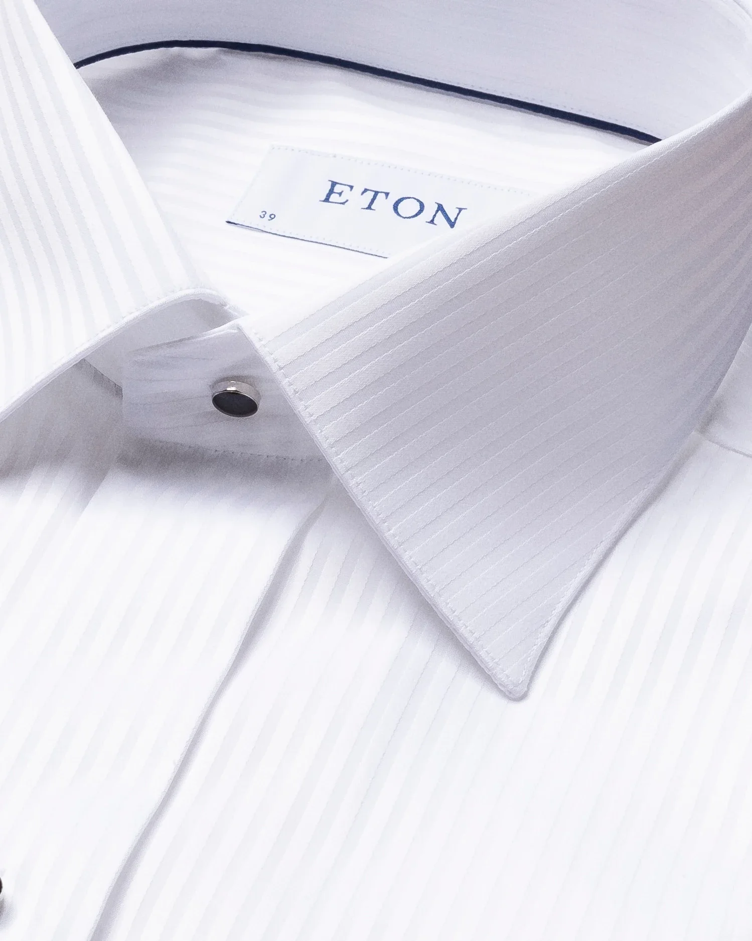 Eton - white satin striped evening shirt