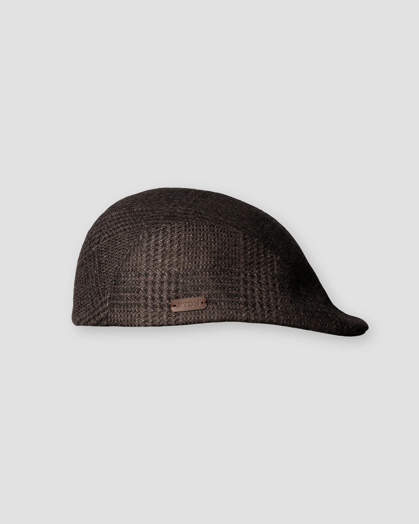 Eton - dark brown wool cashmere flat cap