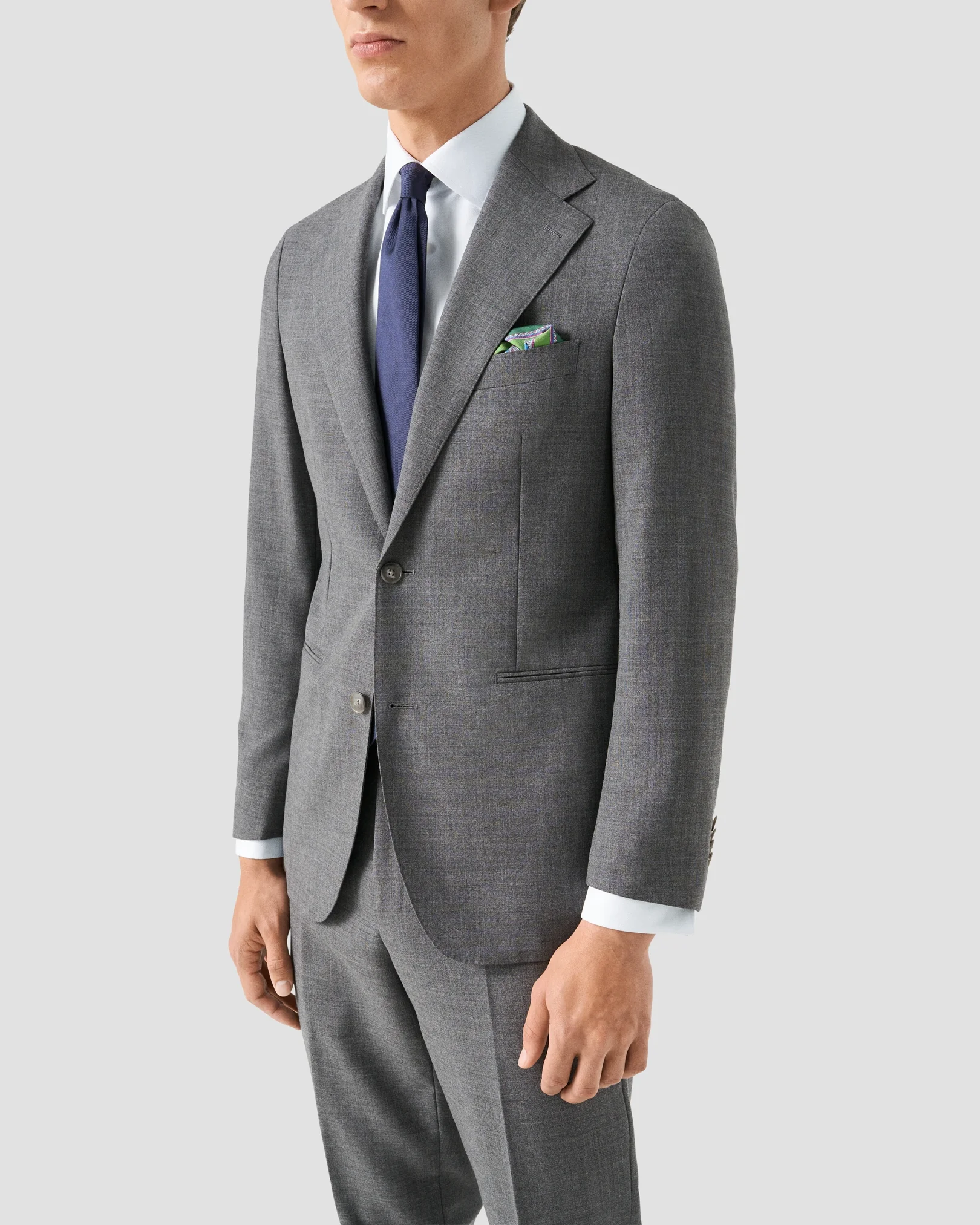 Eton - White Textured Twill Shirt – French Cuffs