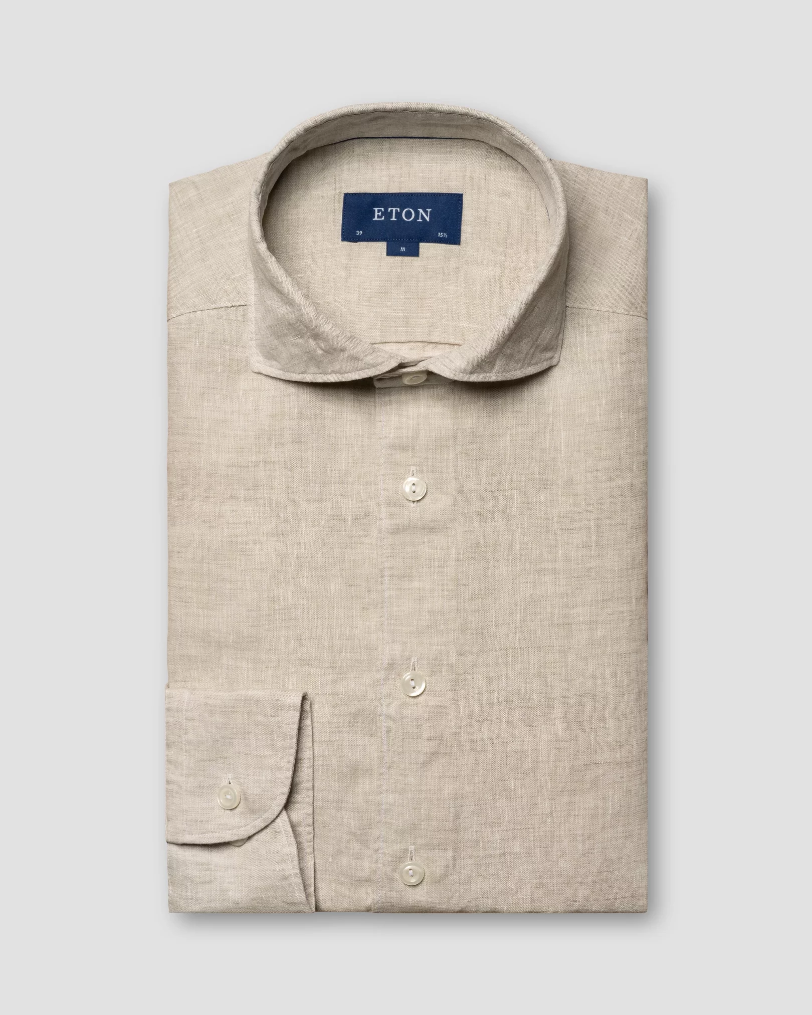 Light Brown Linen Shirt - Wide Spread