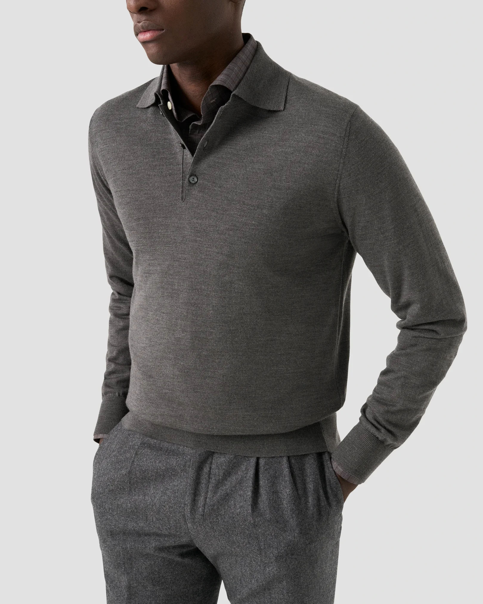 Eton - fine knit merino polo shirt