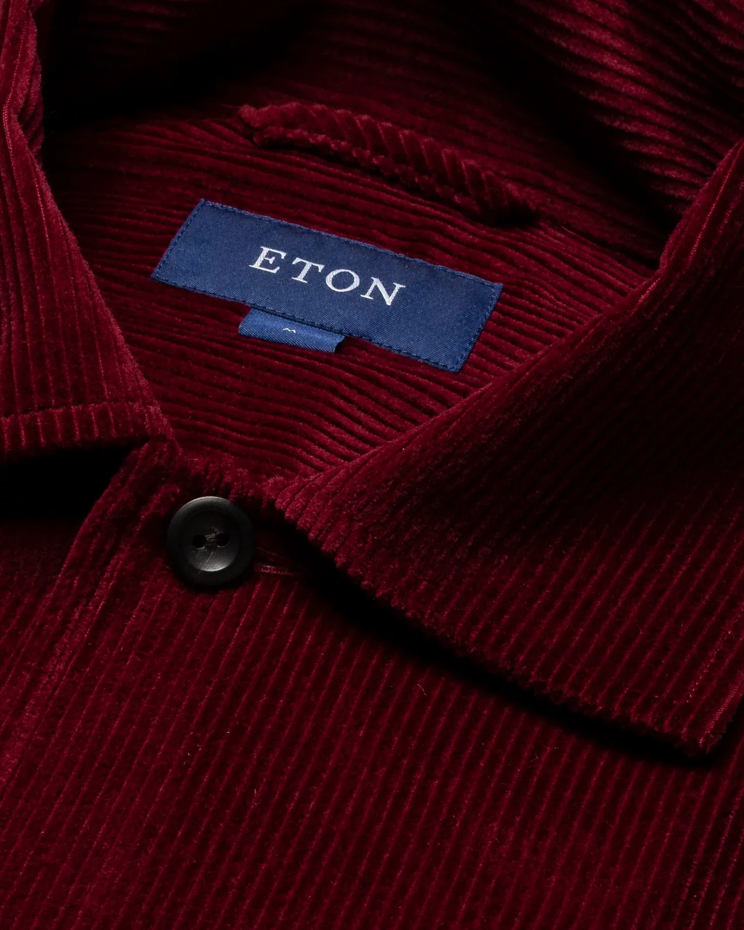 Eton - burgundy corduroy overshirt turn down straight sleeve end regular