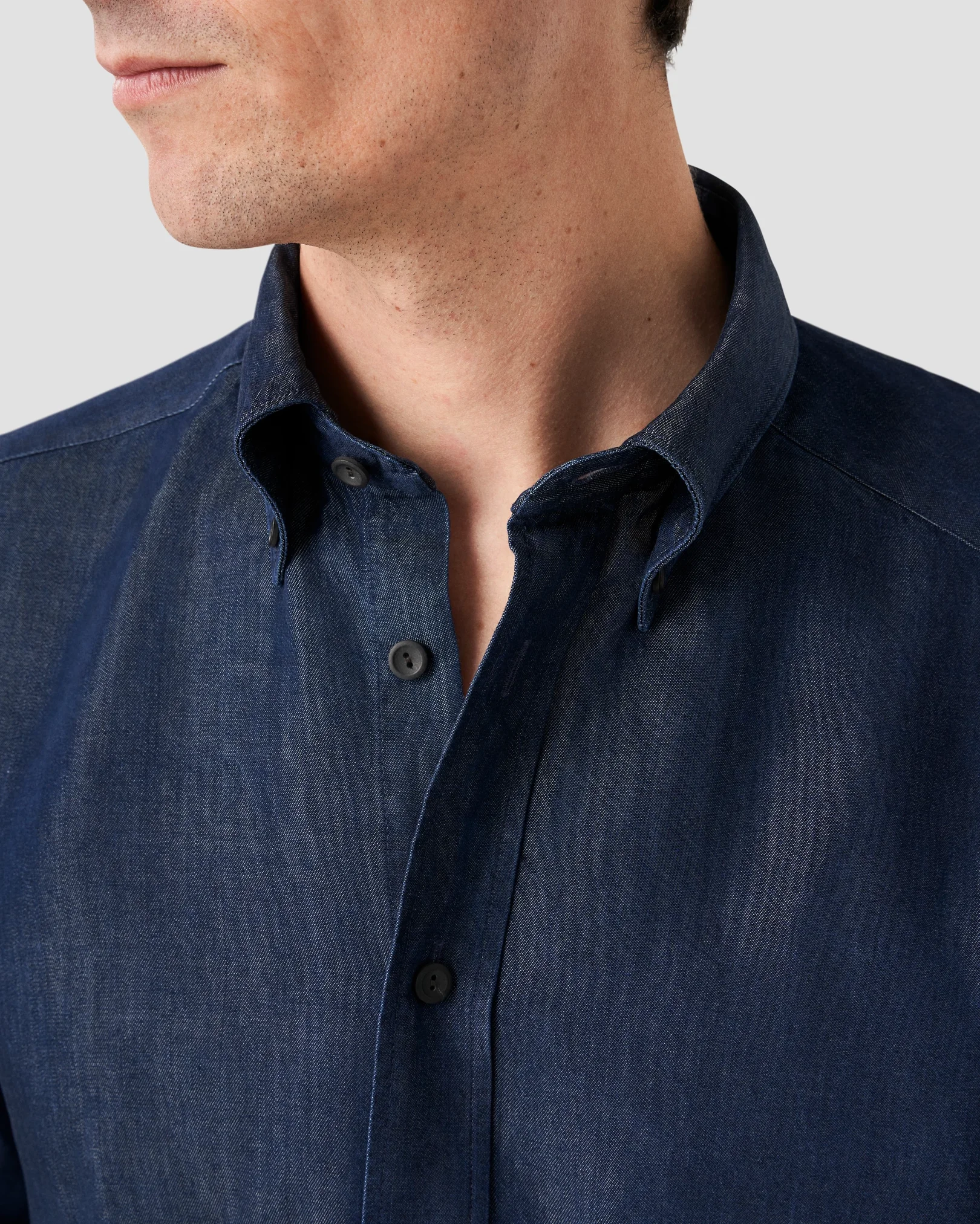 Eton - navy blue indigo lyocell shirt