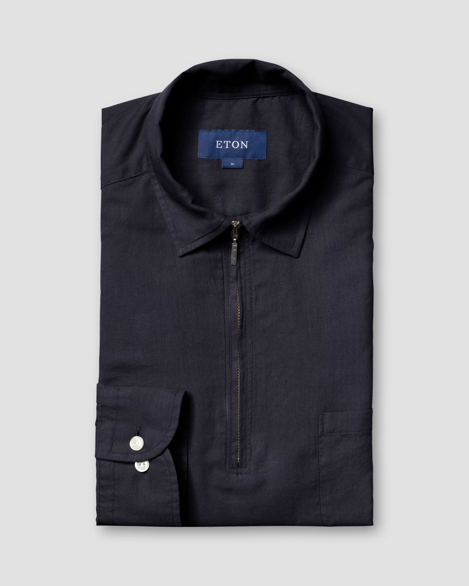 Eton - navy half zip shirt