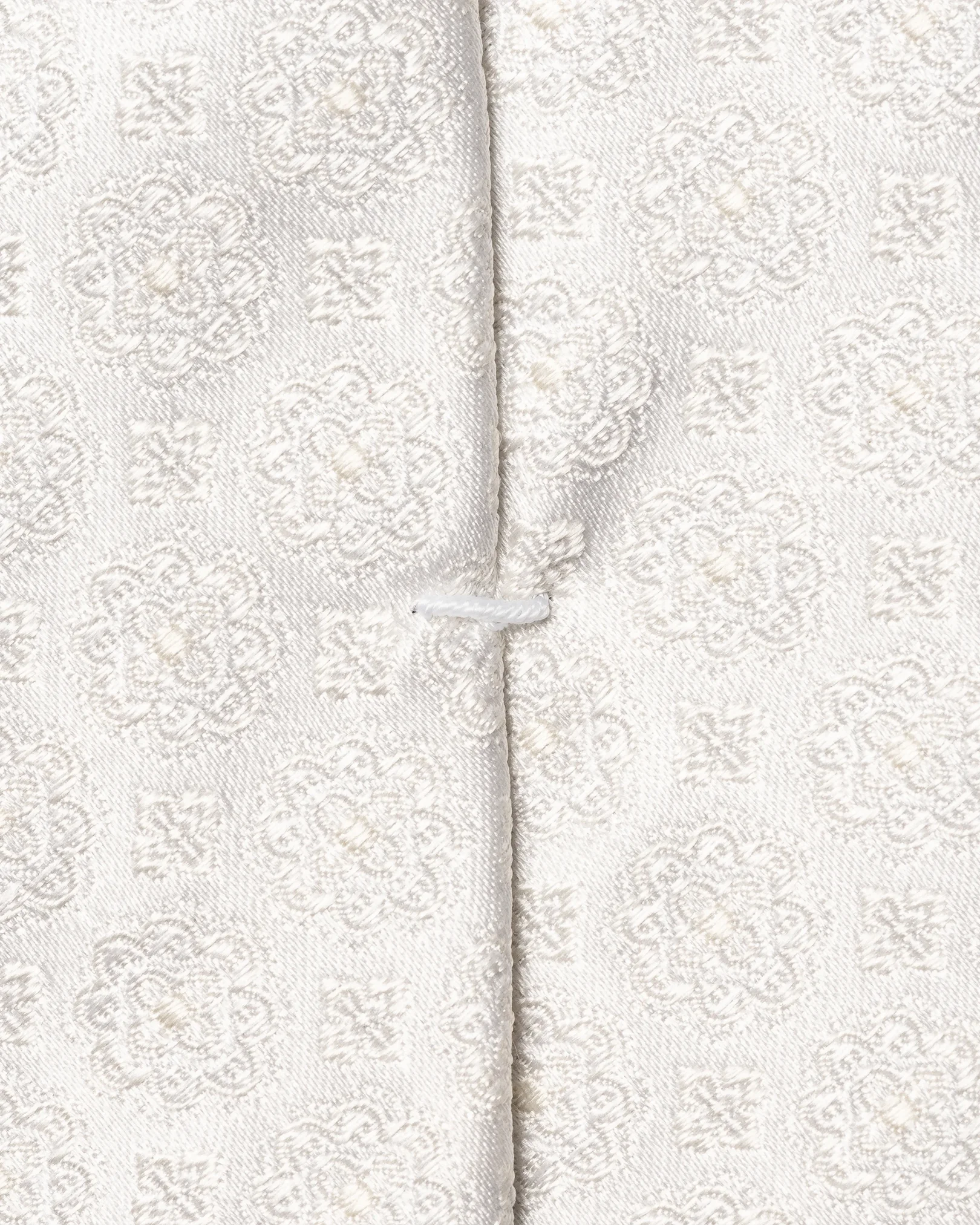 Eton - medallion woven silk tie white
