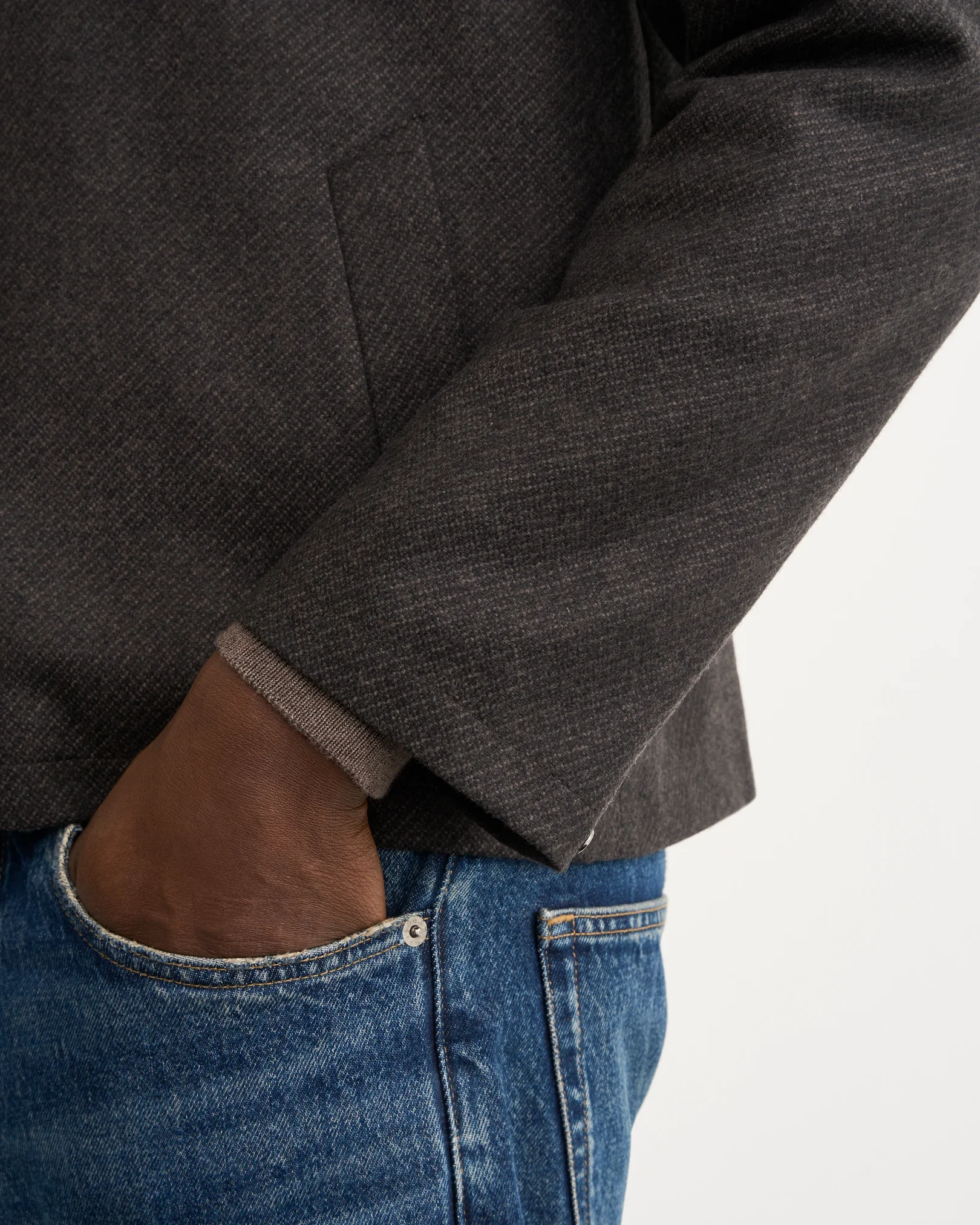 Eton - wool cashmere harrington jacket