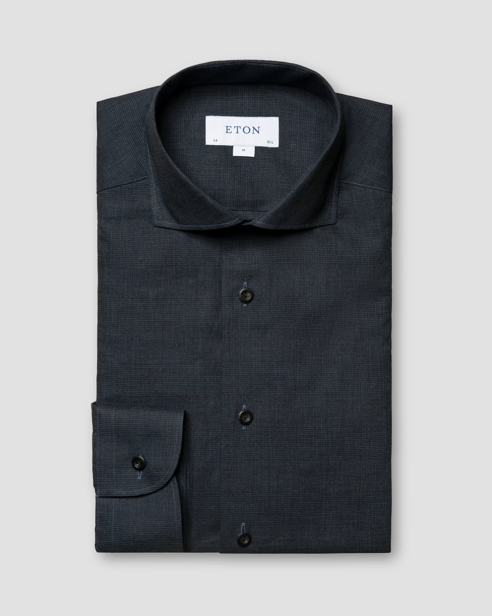 Chemise bleu marine à carreaux en flanelle infroissable