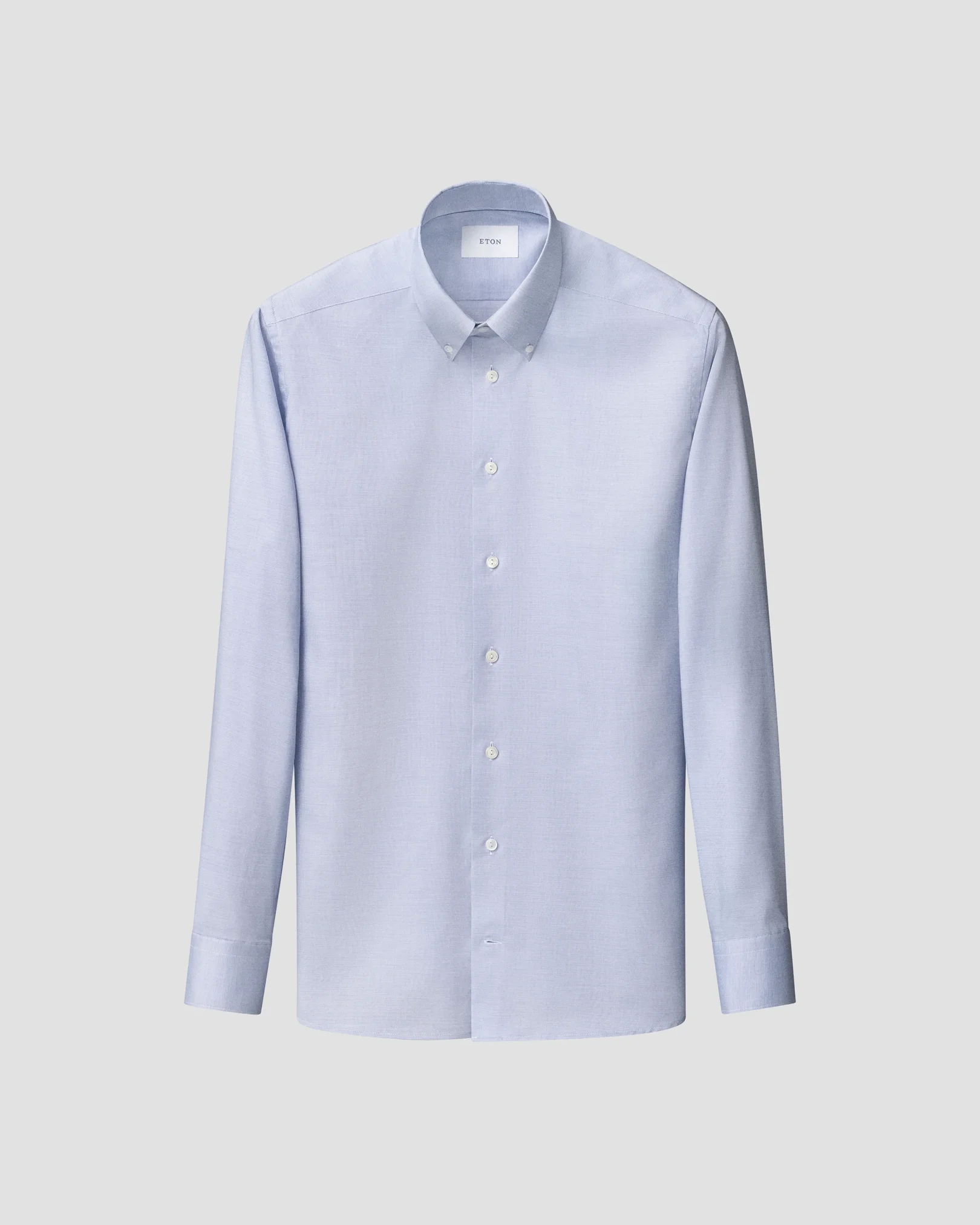 Eton - mid blue solid wrinkle free oxford