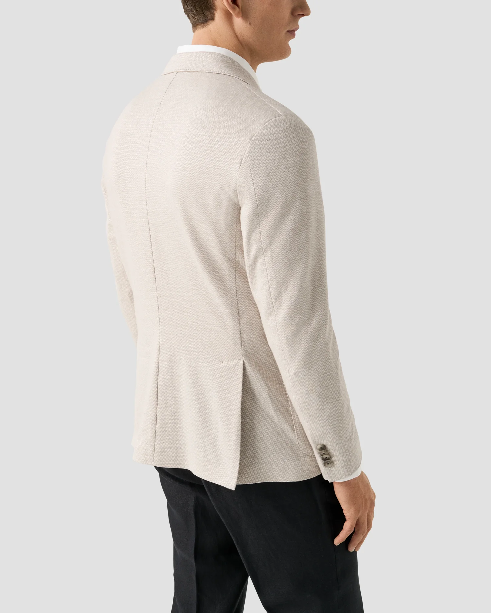 Eton - herringbone linen jersey soft jacket
