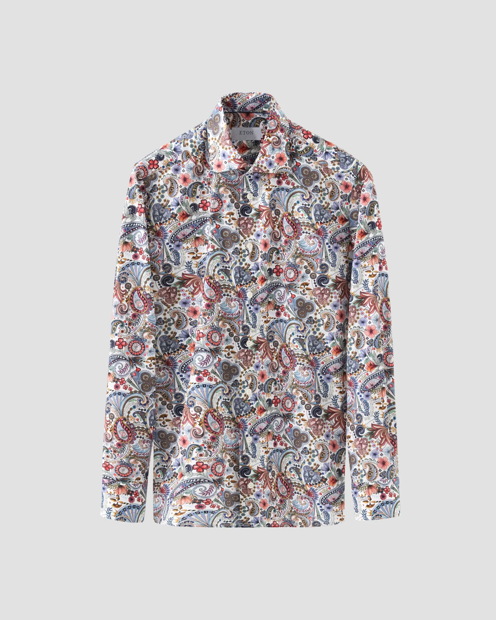 Eton - red paisley twill shirt