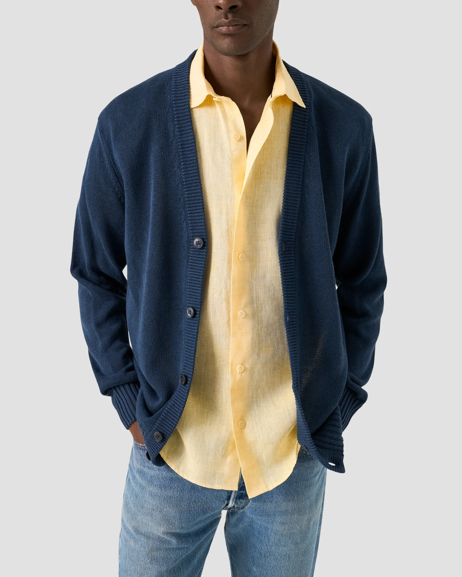 Eton - solid linen short sleeve shirt spread short sleeve plain casual fit