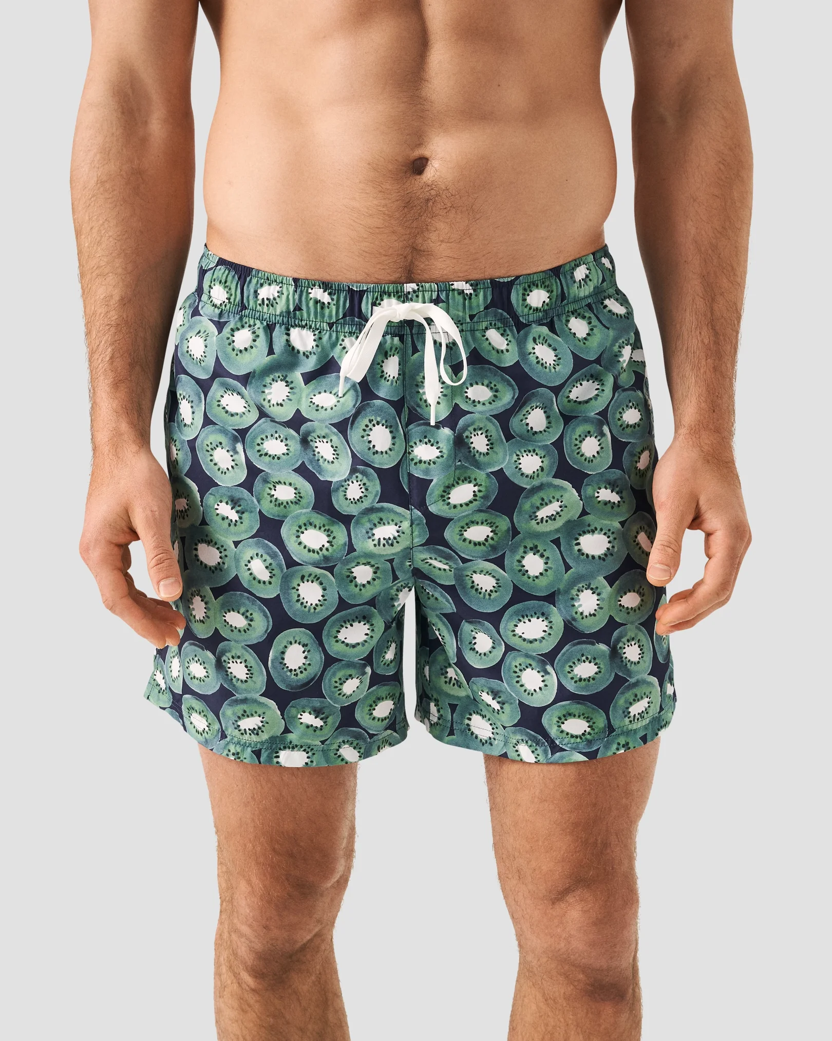 Green Kiwi Print Swim Shorts