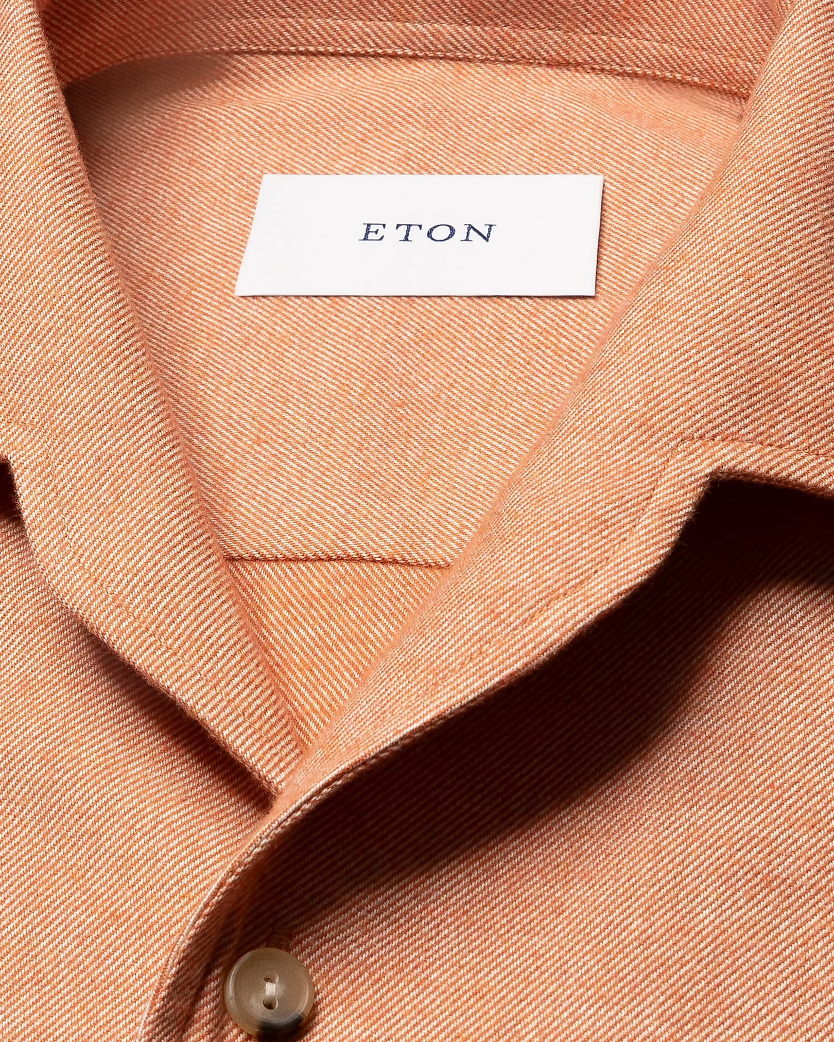 Eton - orange solid flannel shirt