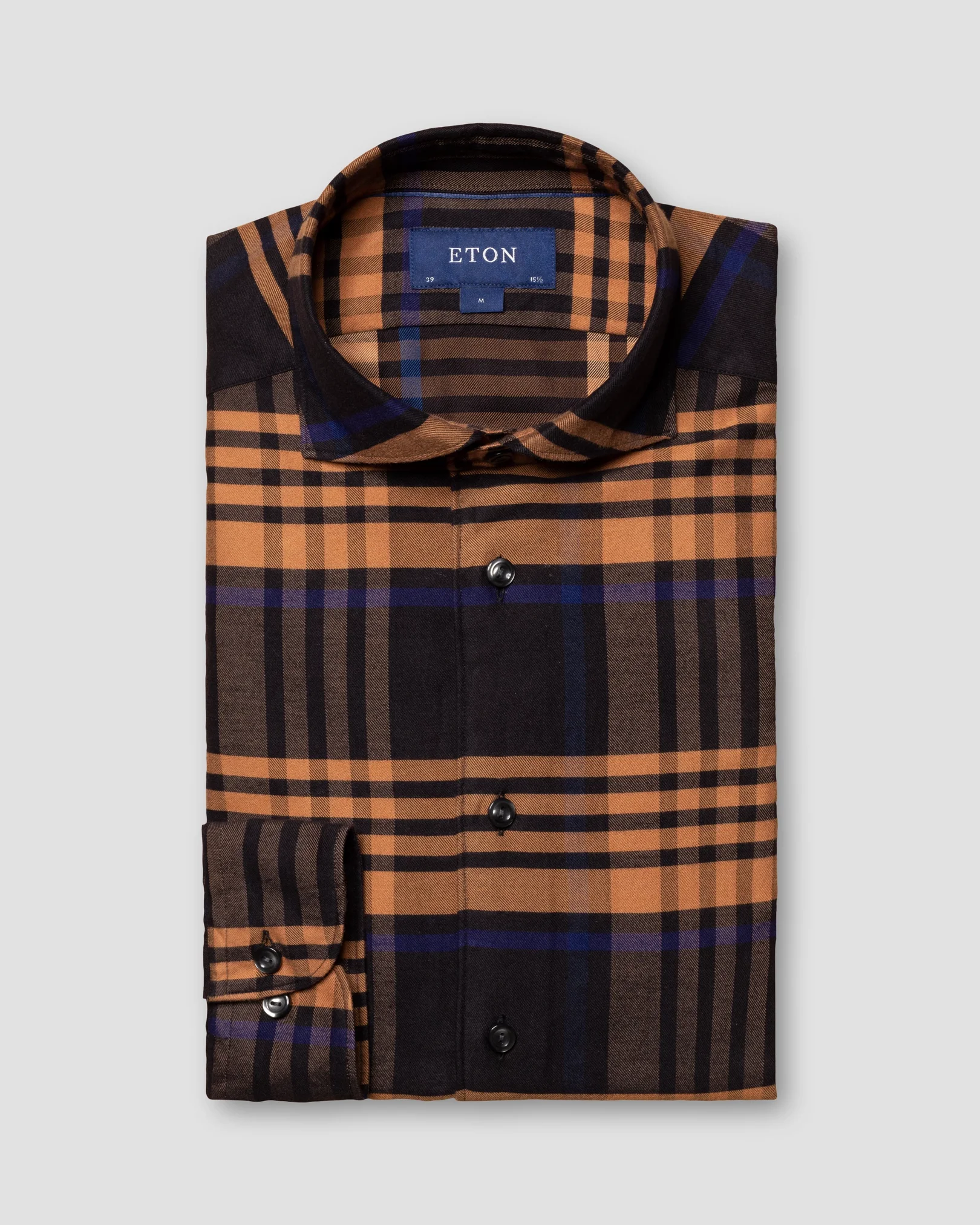 Eton - bold plaid cotton tencel tm flannel shirt