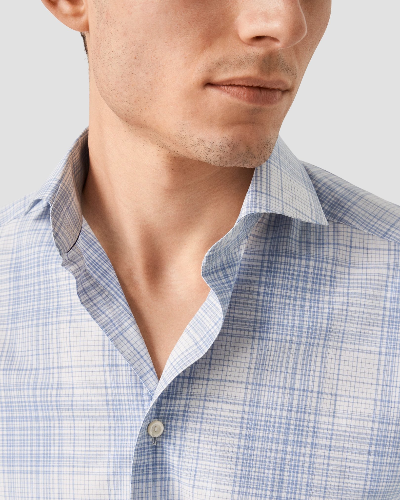 Eton - light blue twill melange