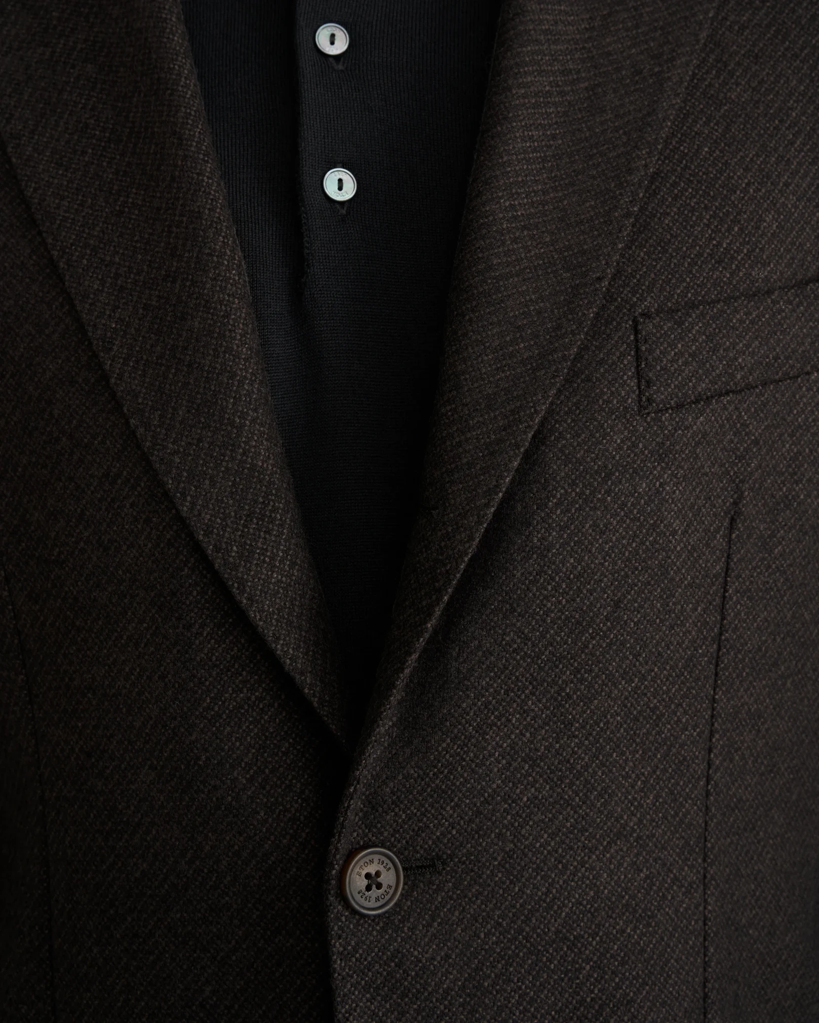 Eton - dark brown wool cashmere soft jacket