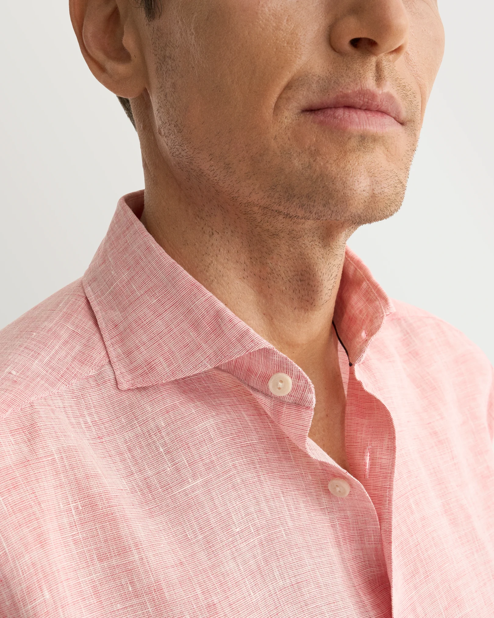 Eton - red solid linen shirt 261