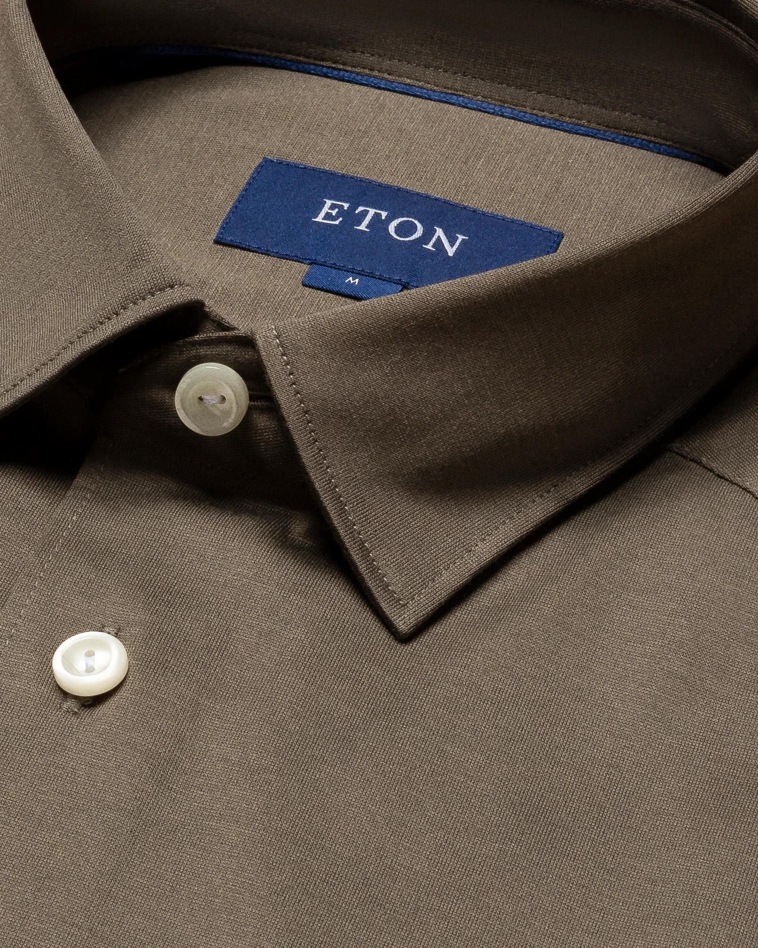 Eton - blue jersey pointed single rounded slim jersey