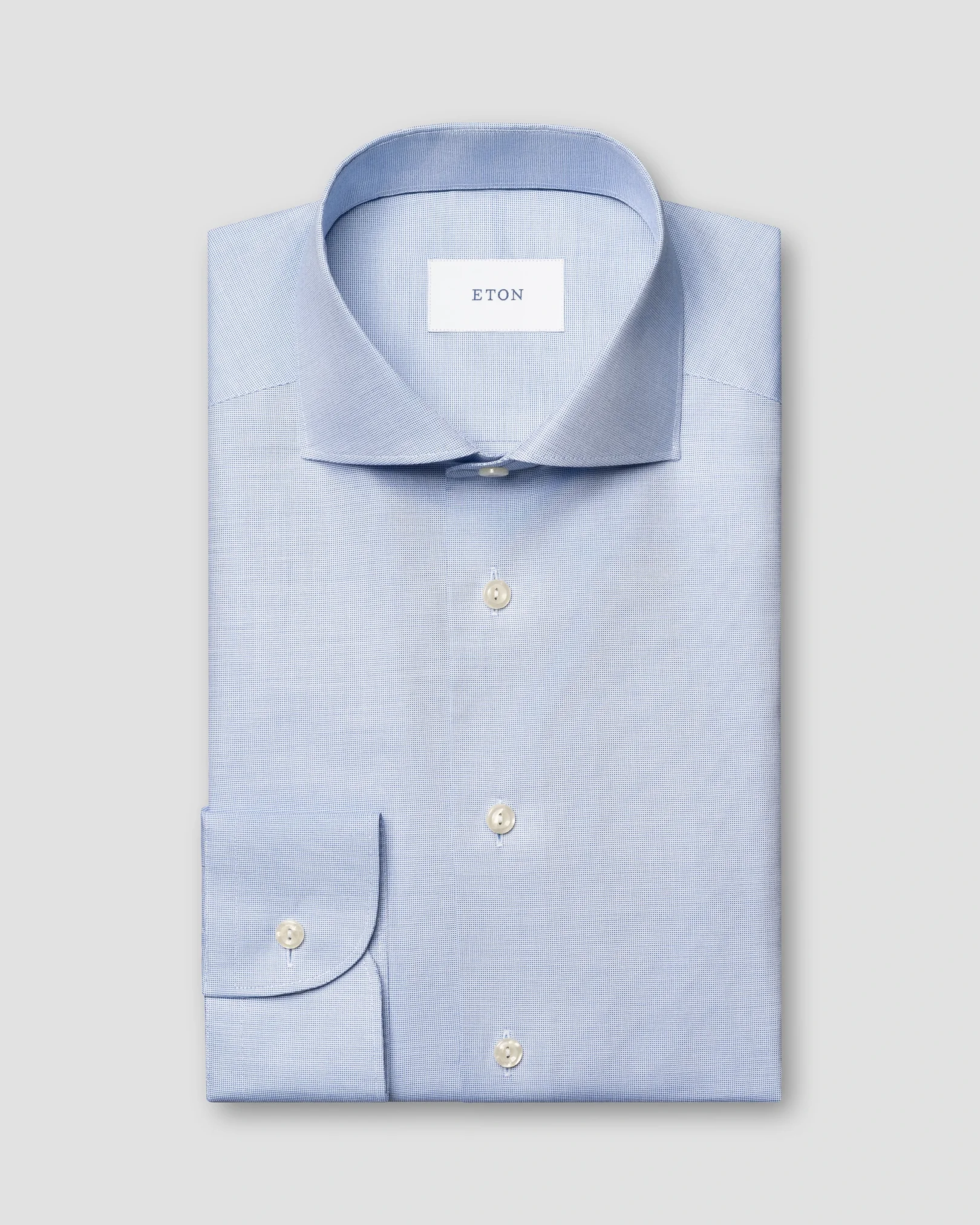 Eton - mid blue solid signature oxford shirt 261