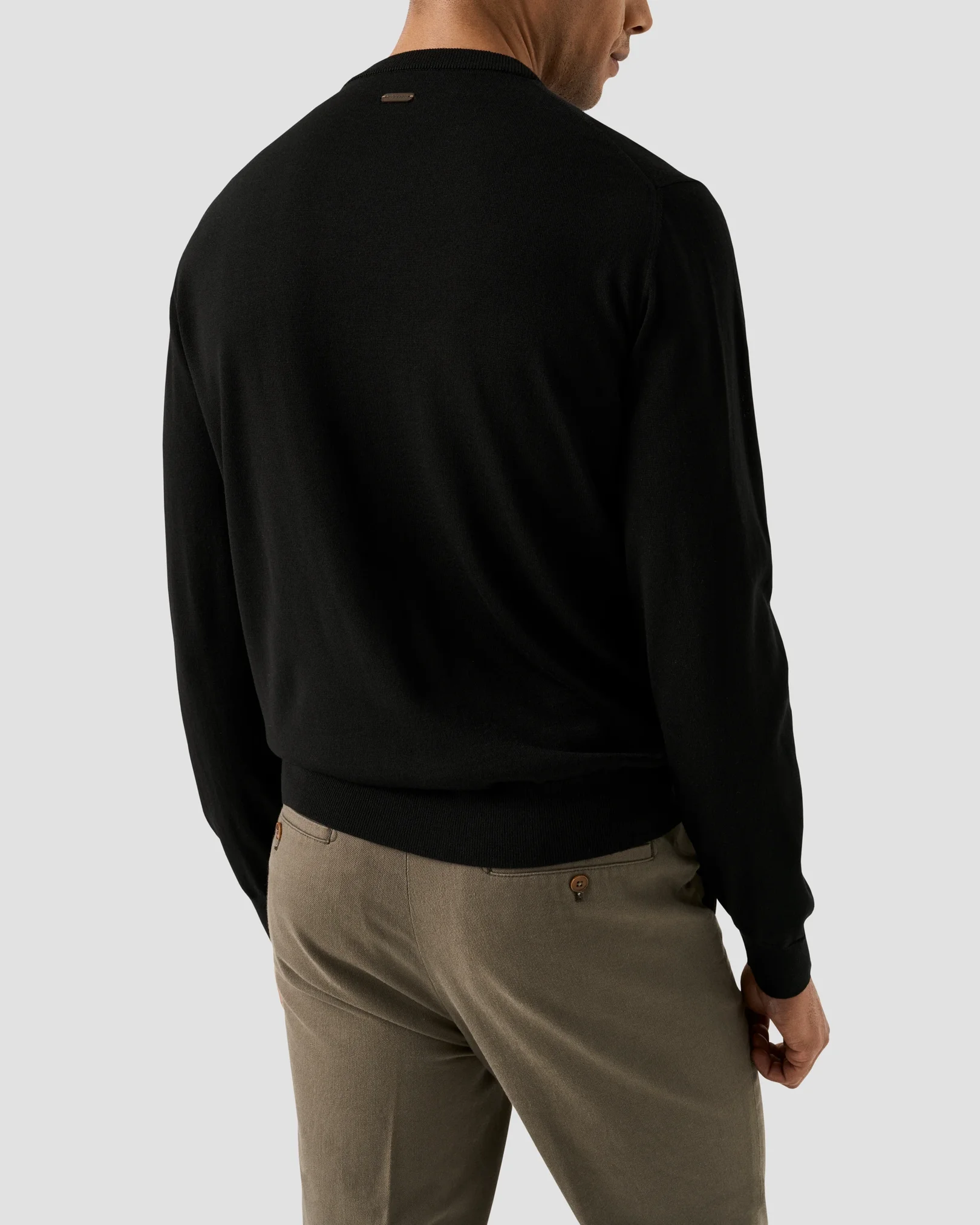 Eton - black merino 14guage knit