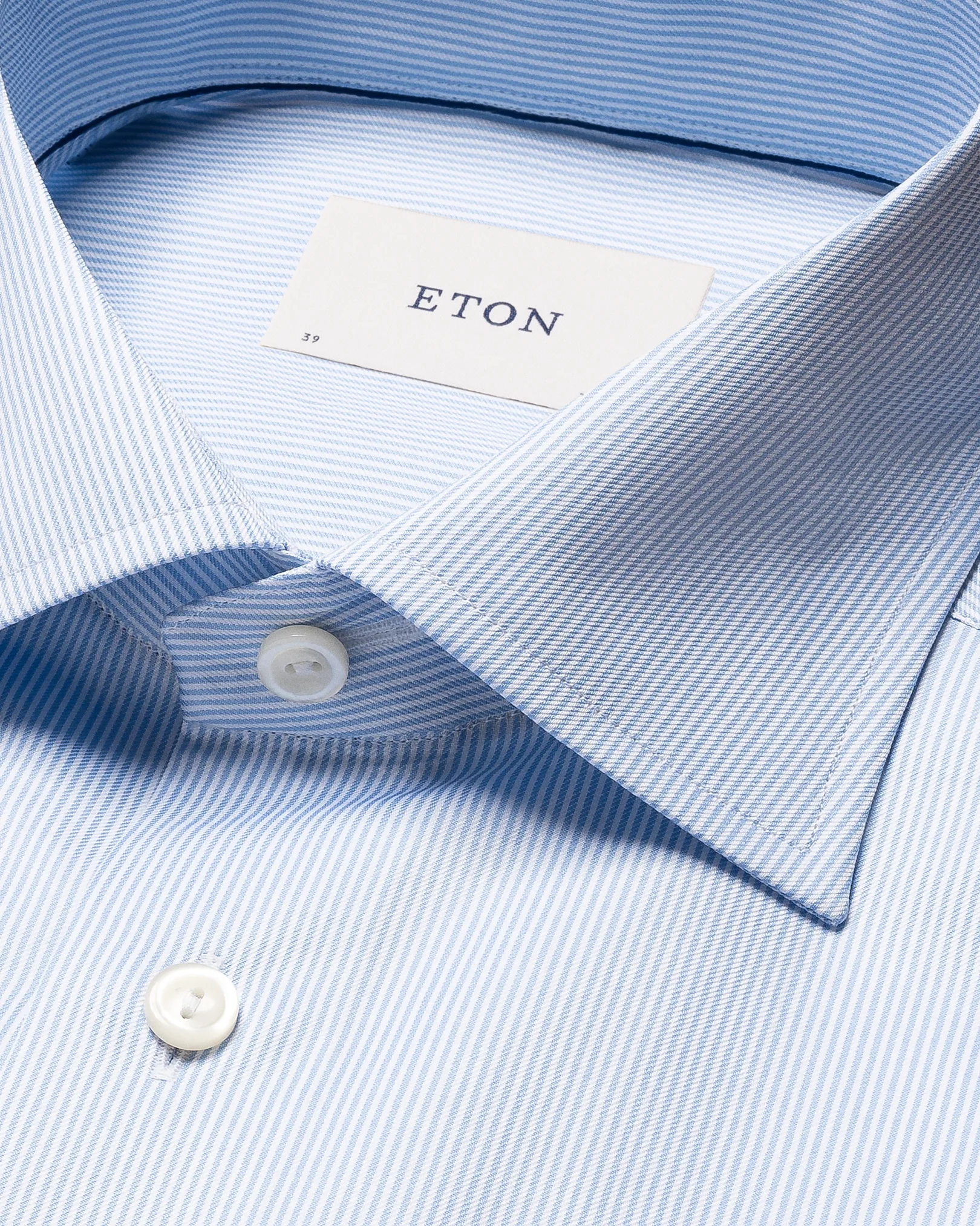 Eton - light blue fine striped signature twill shirt