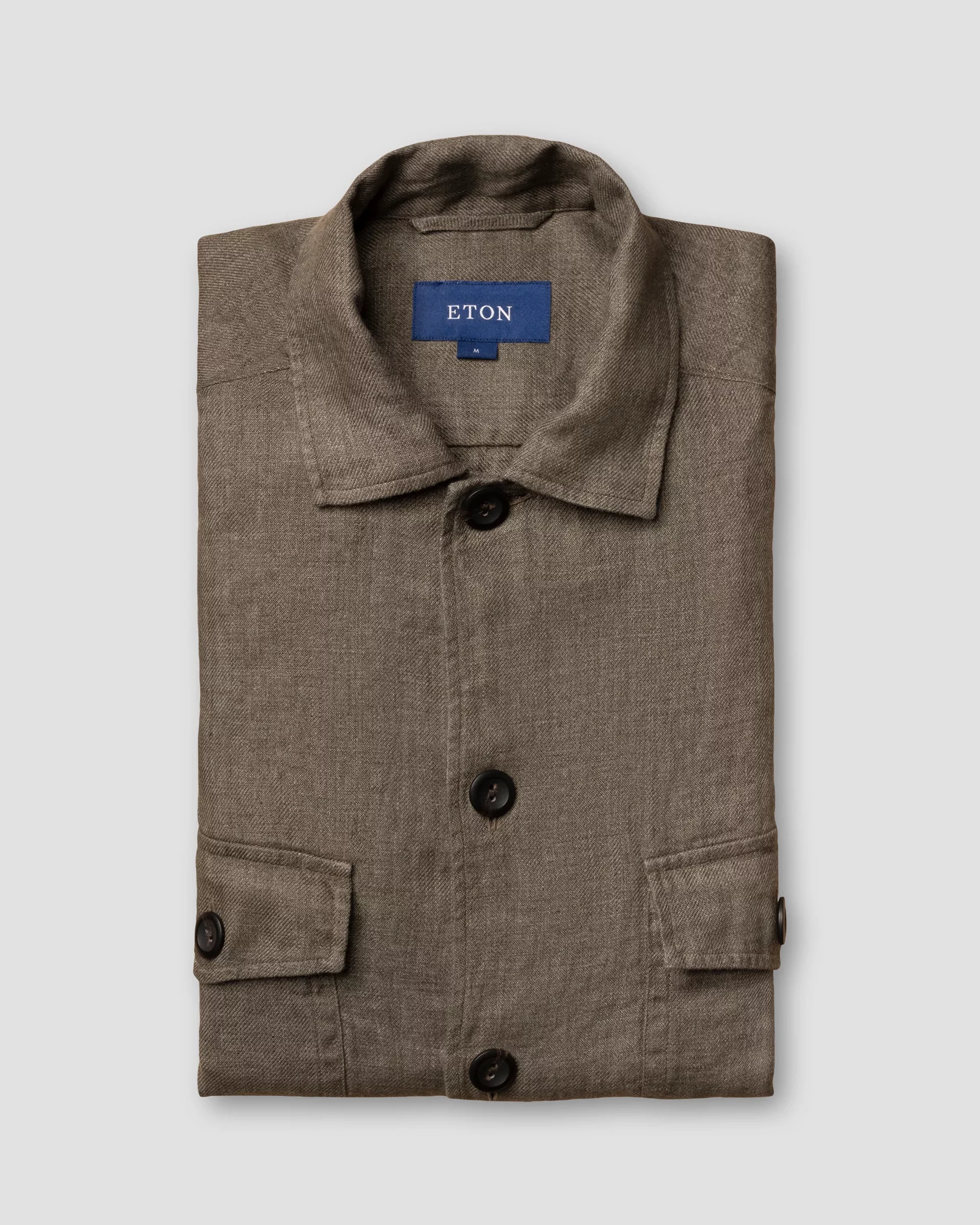 Eton - dark brown linen shirt