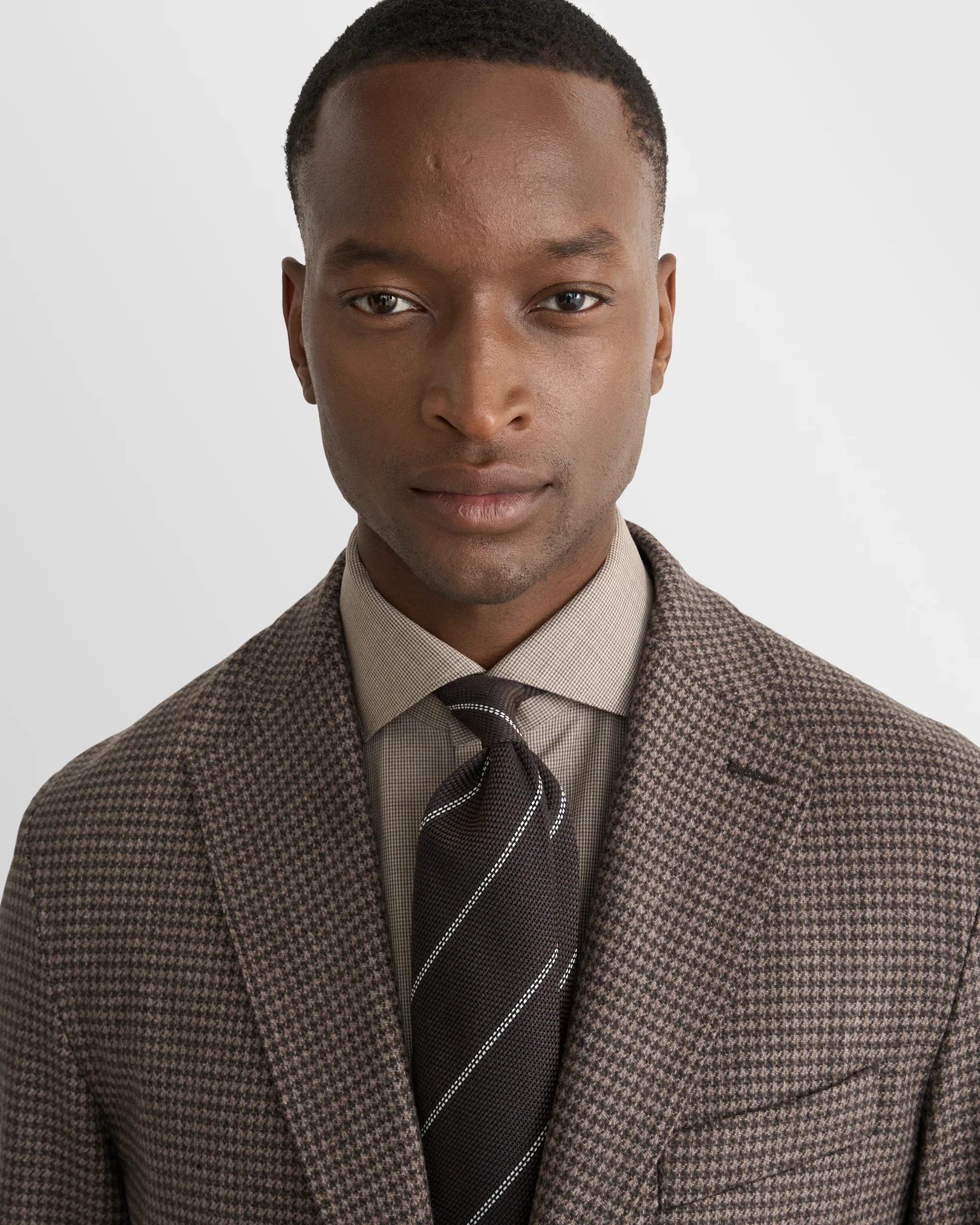 Eton - brown wool cashmere structure soft jacket