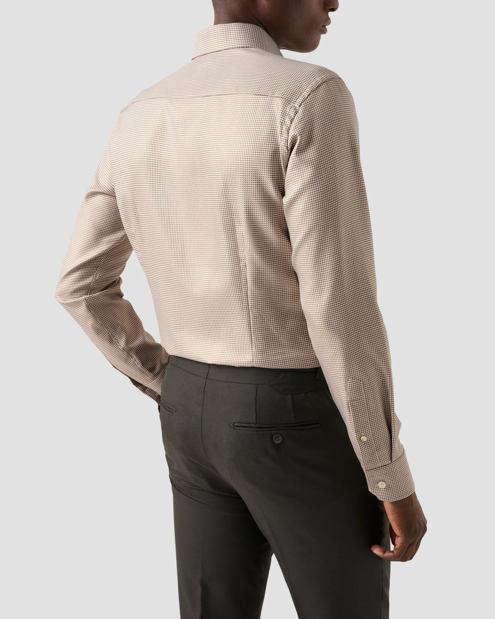 Eton - beige houndstooth king twill shirt