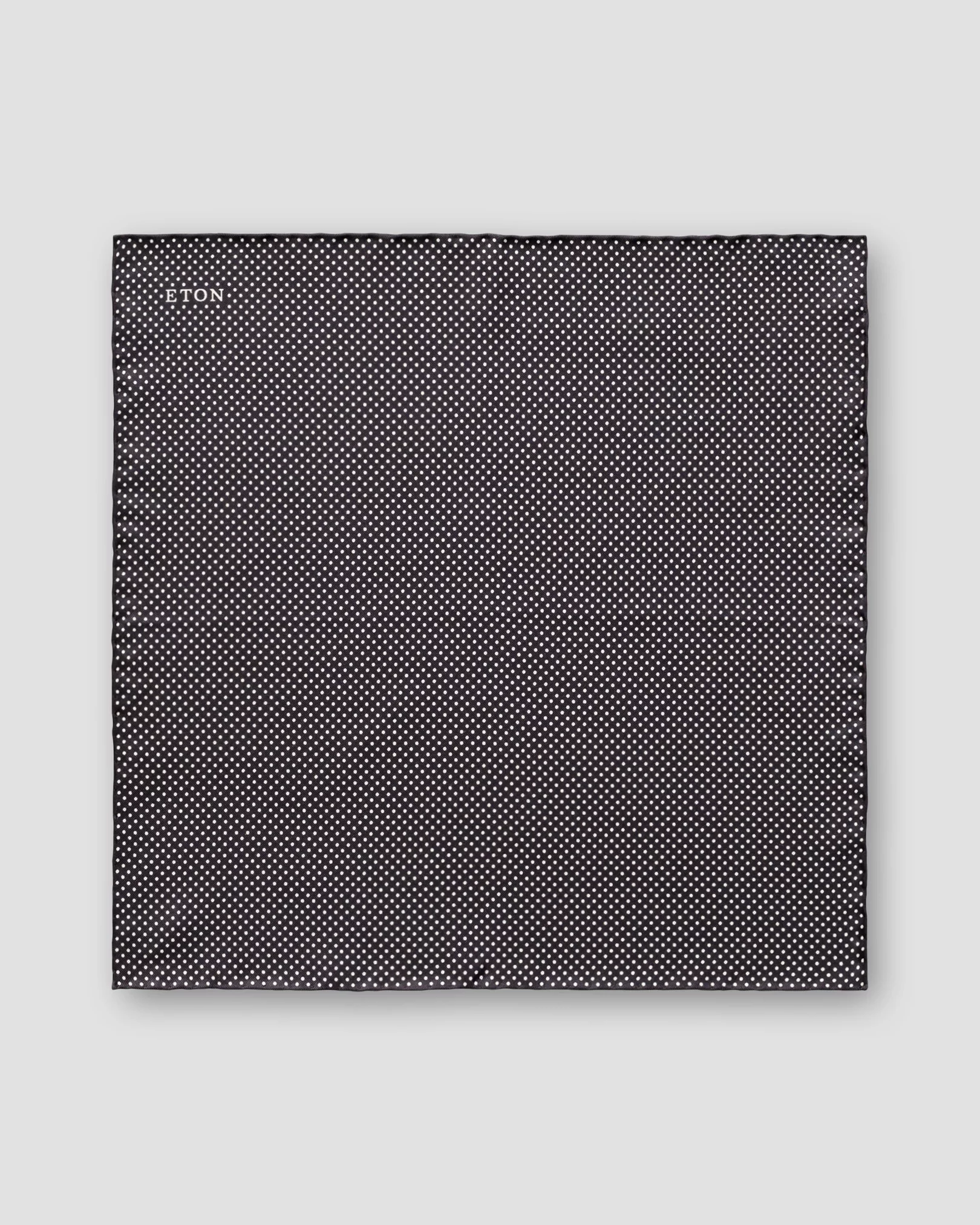 Eton - black polka dots silk pocket square