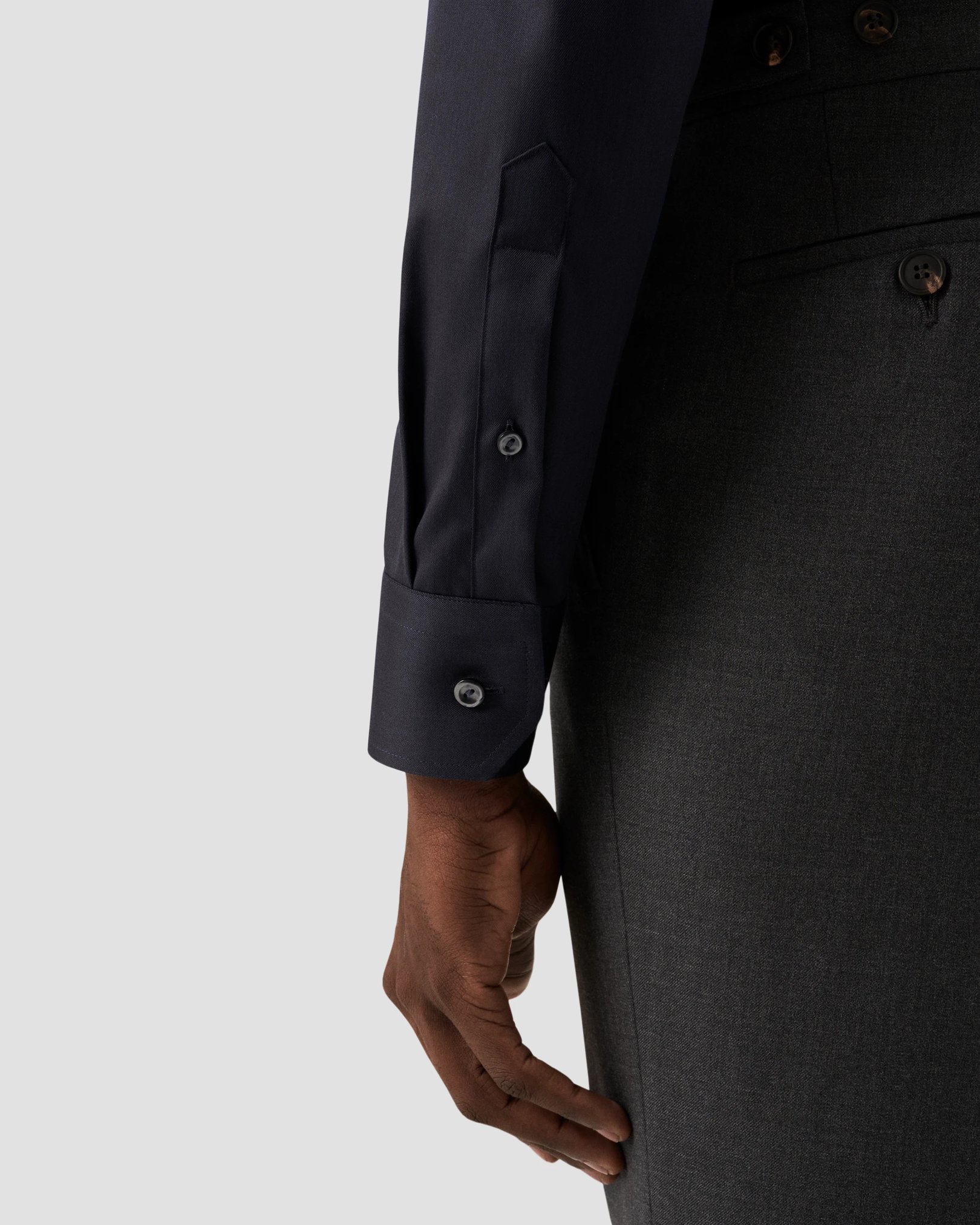 Eton - Mörkblå Signature Twill-skjorta