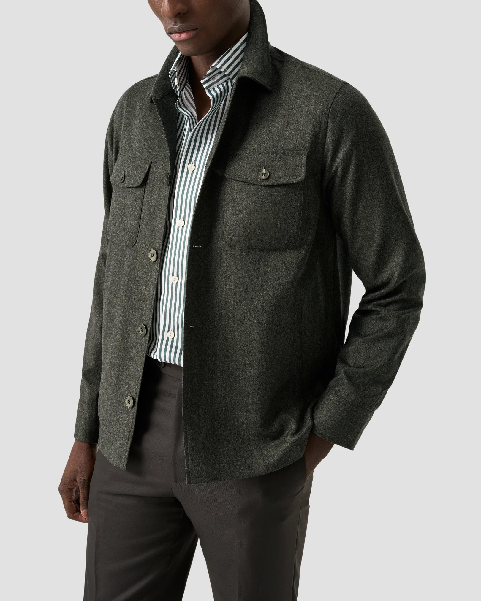 Eton - active wool four pocket overshirt 258