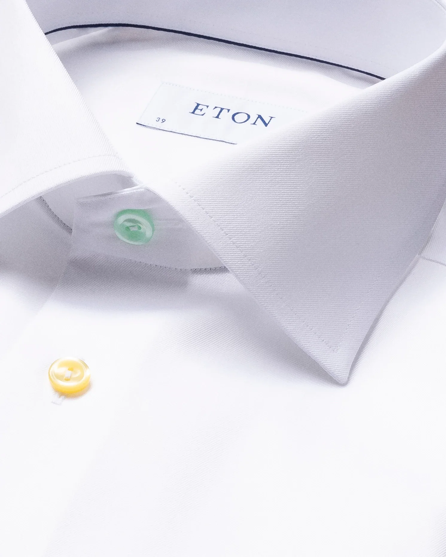 Eton - white signature twill shirt printed details