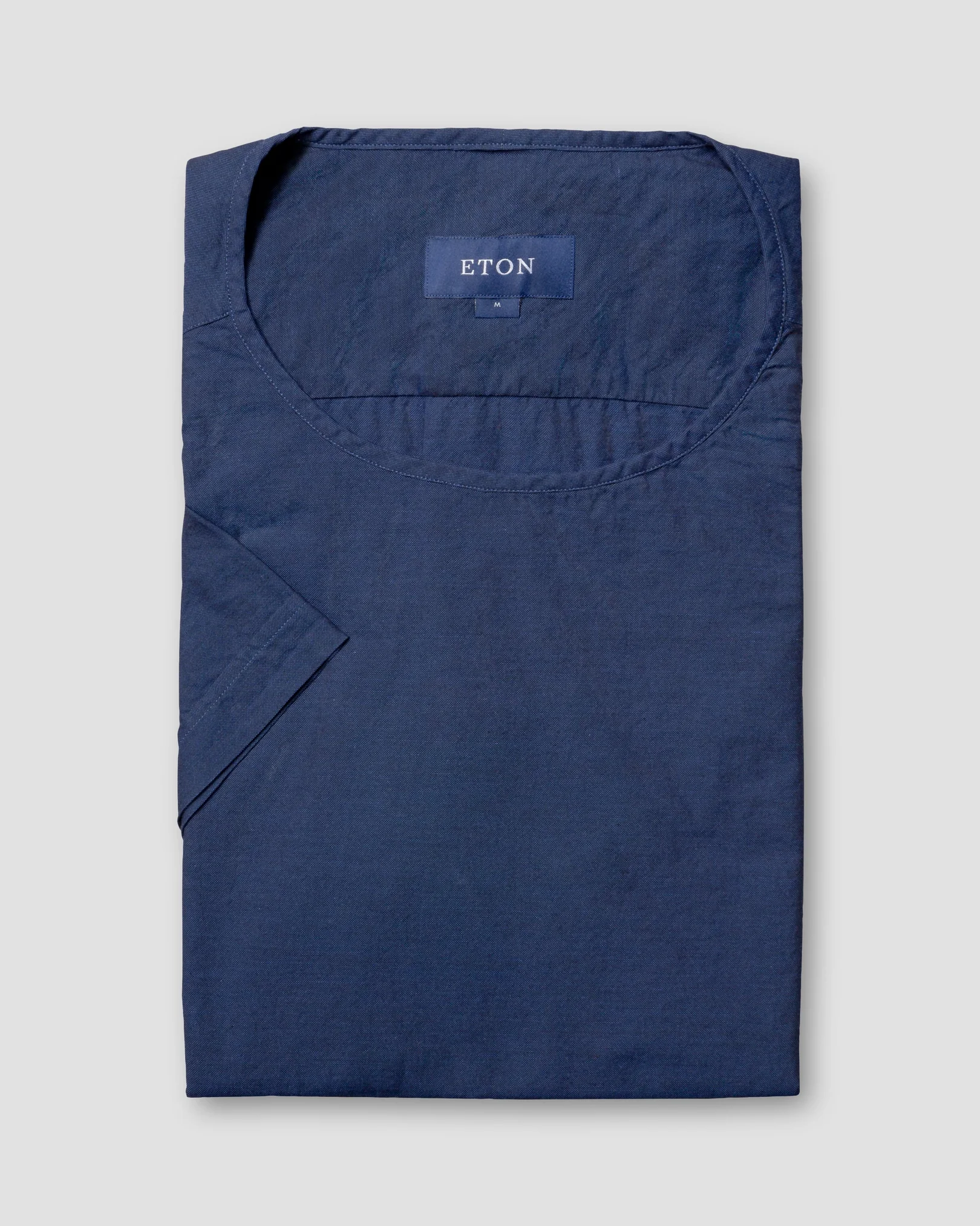 Eton - navy t shirt in woven twill