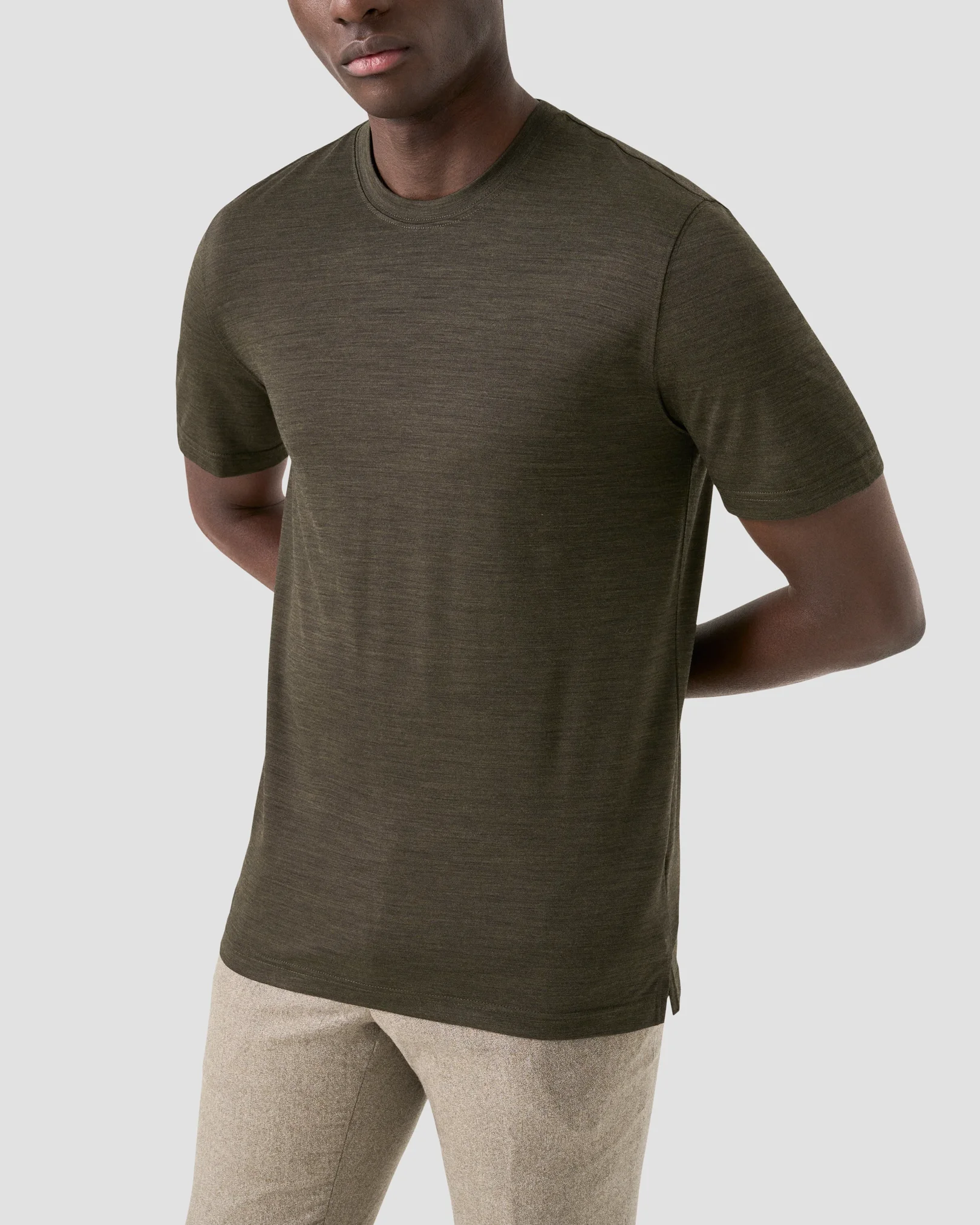 Eton - dark green merino wool t shirt
