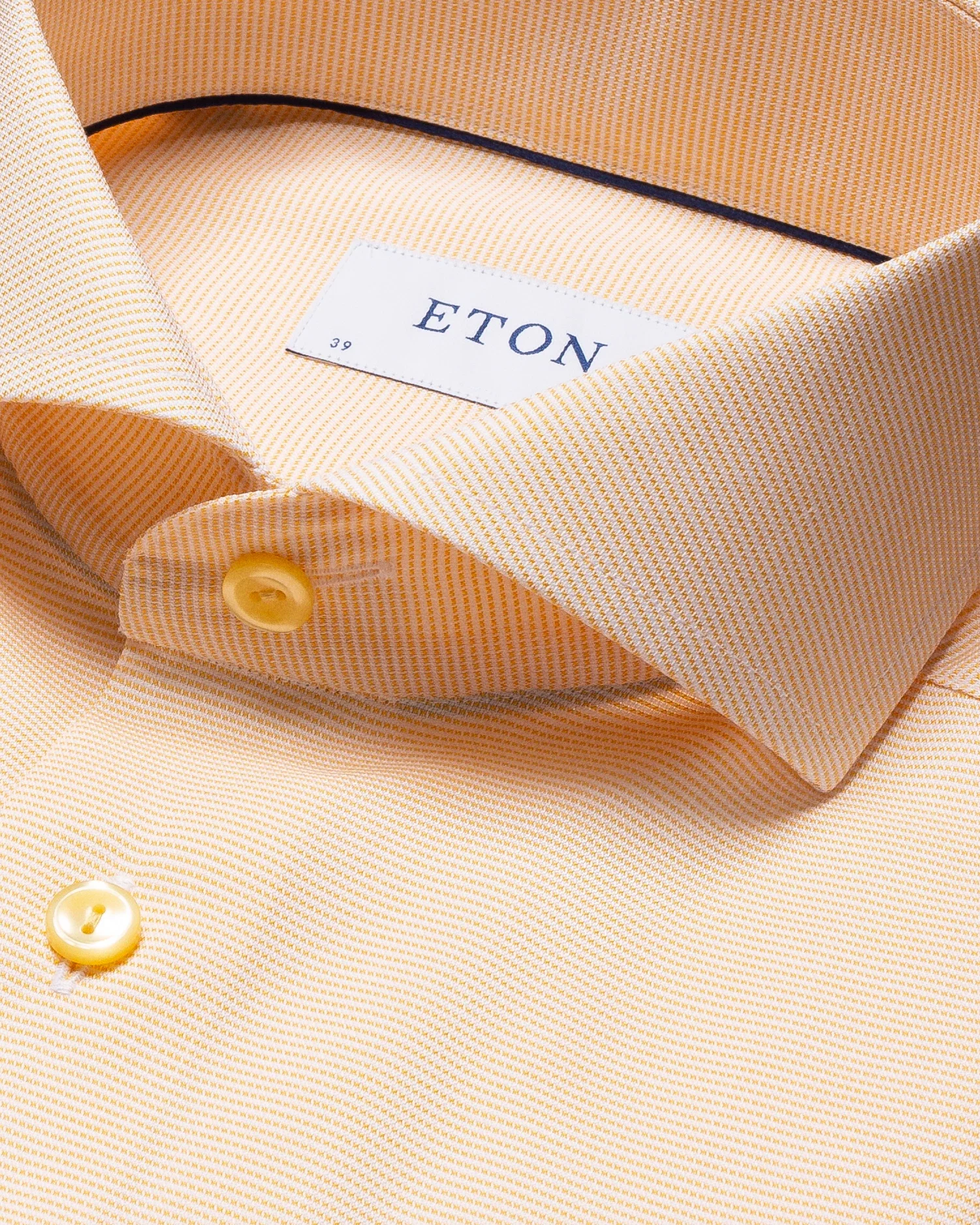 Eton - light yellow twill shirt extreme cut away