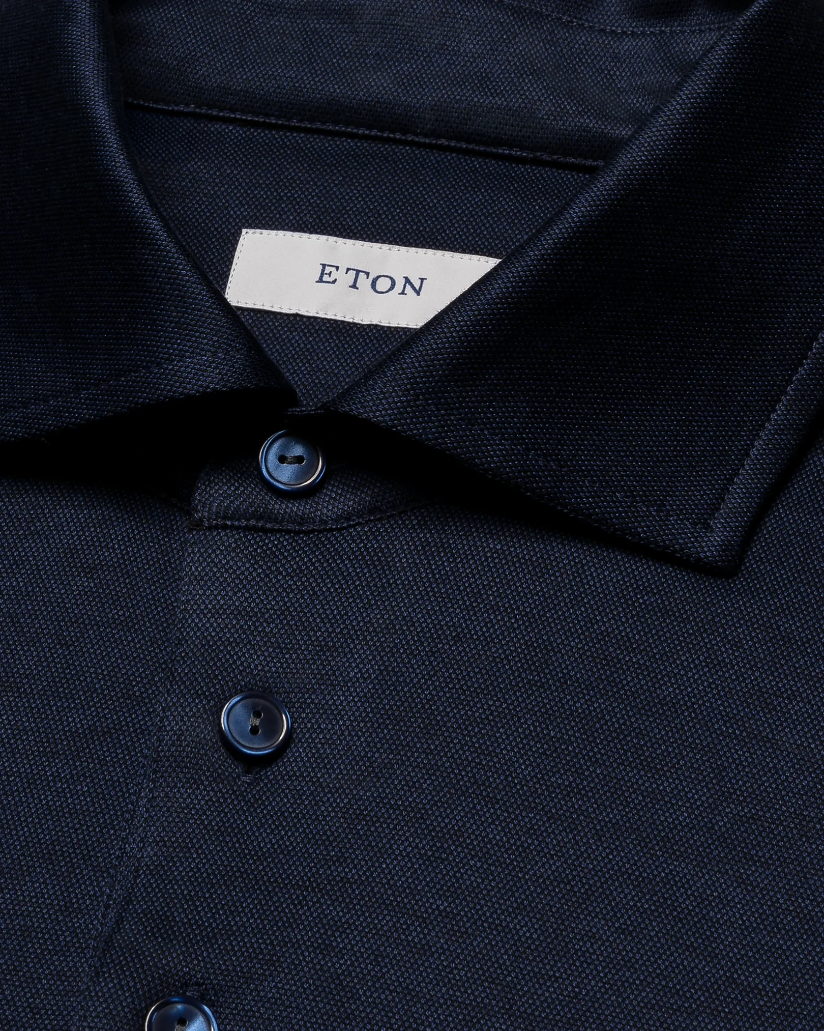 Eton - jacquard filo di scozia polo shirt navy blue jacquard filo di scozia polo shirt