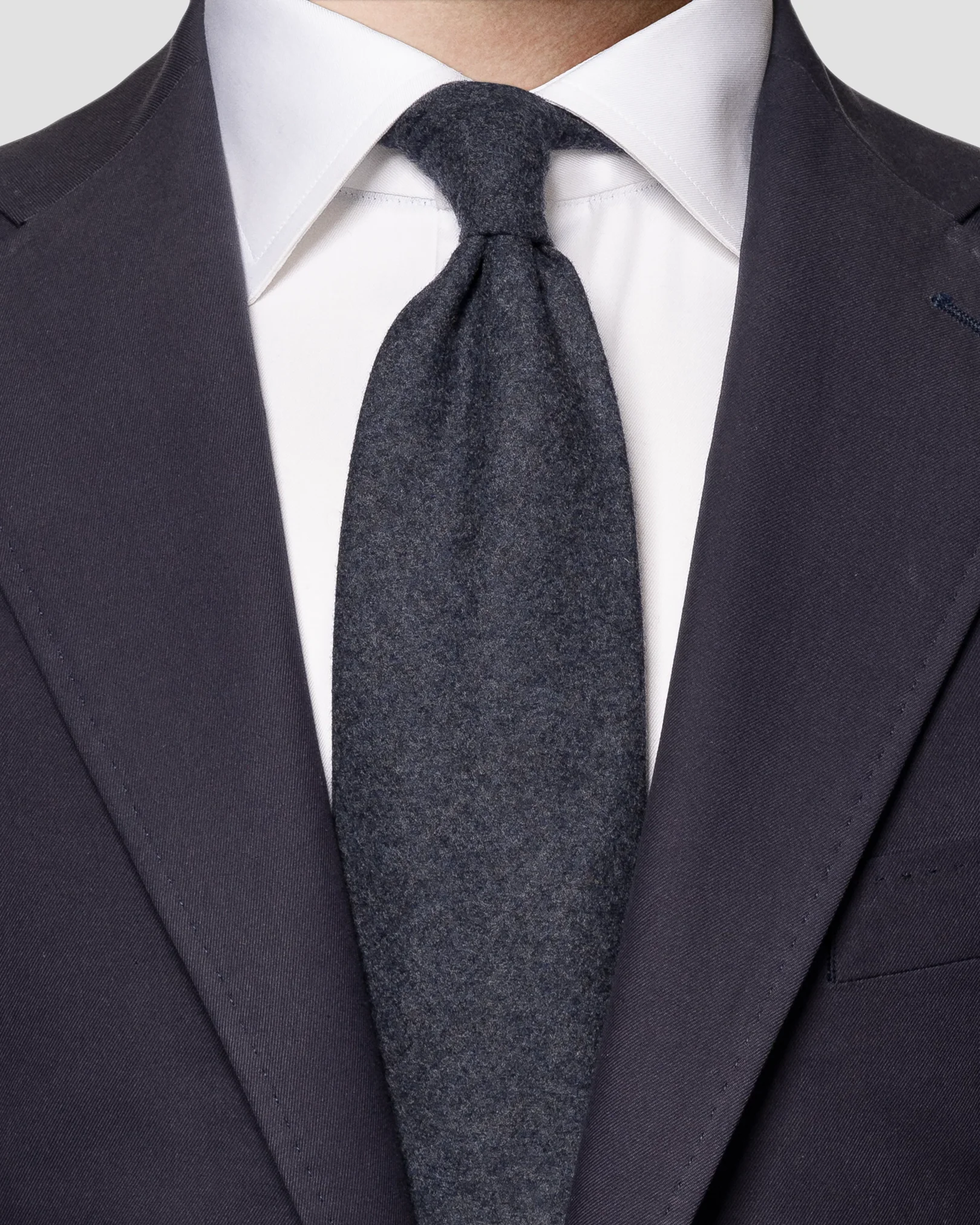 Gray Handmade Wool Cashmere Tie - Eton