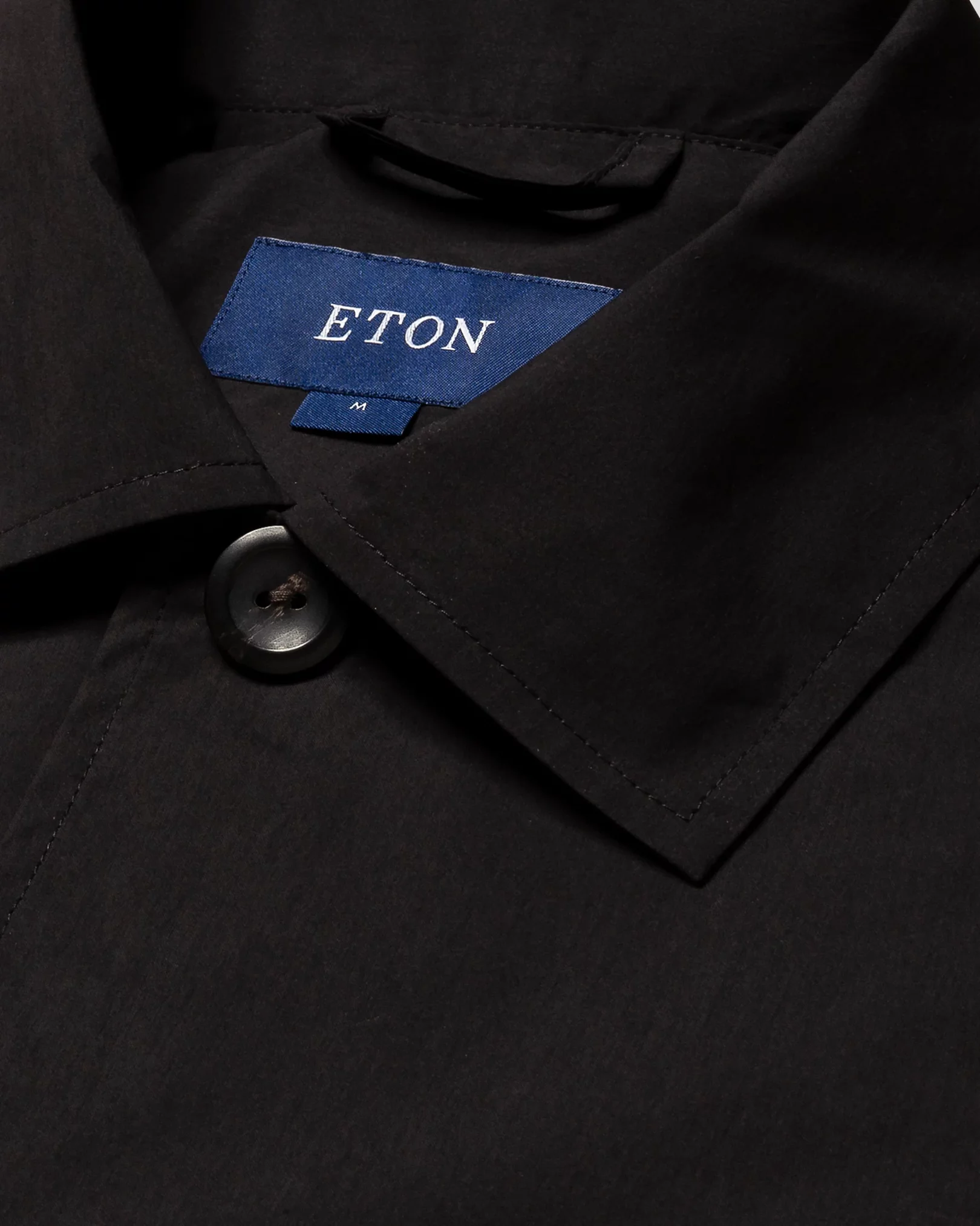 Eton - black cotton and nylon overshirt